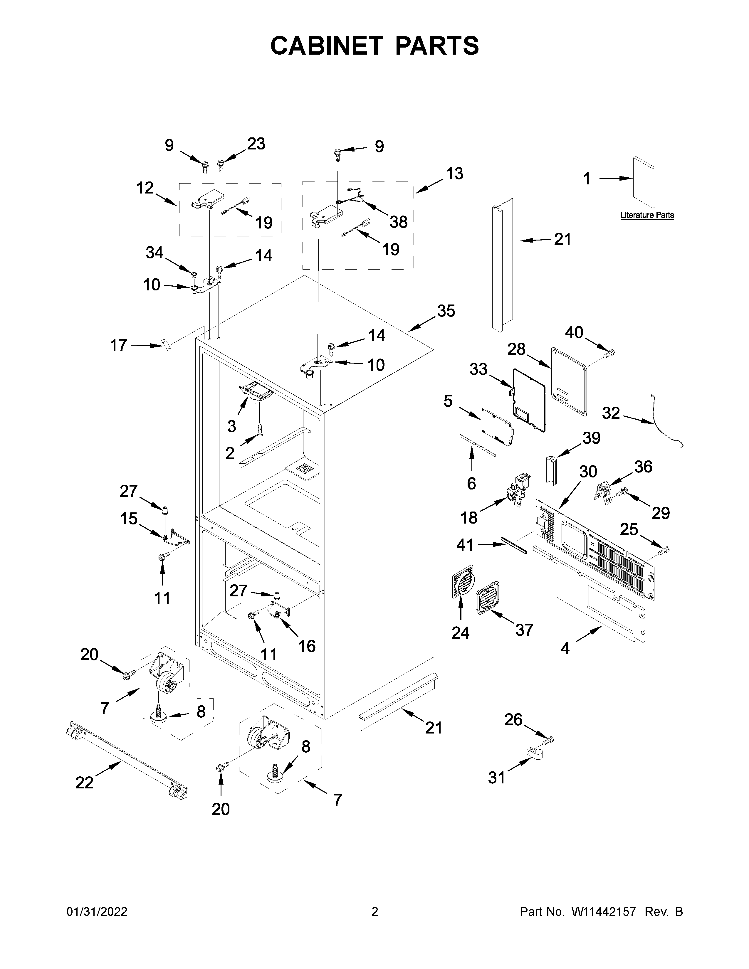 KitchenAid KRFC704FBS03 cabinet parts diagram