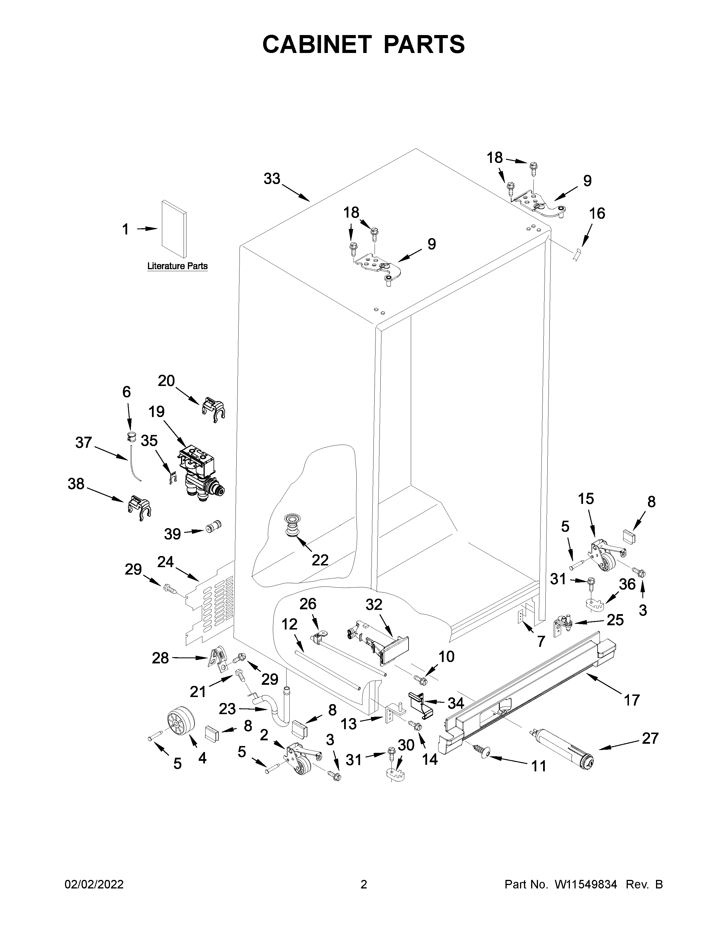Whirlpool WRS555SIHW06 cabinet parts diagram
