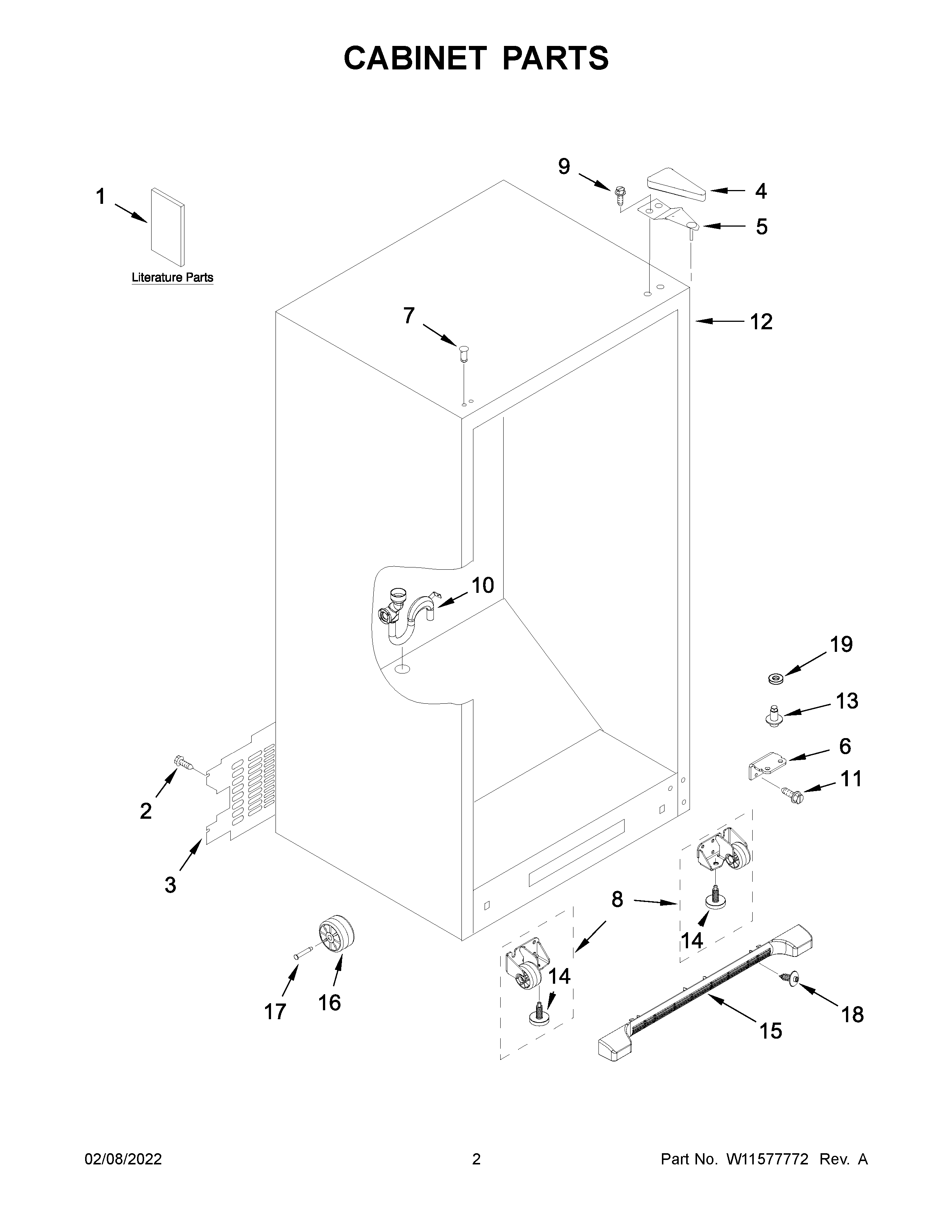 Maytag MZF34X18FW06 cabinet parts diagram