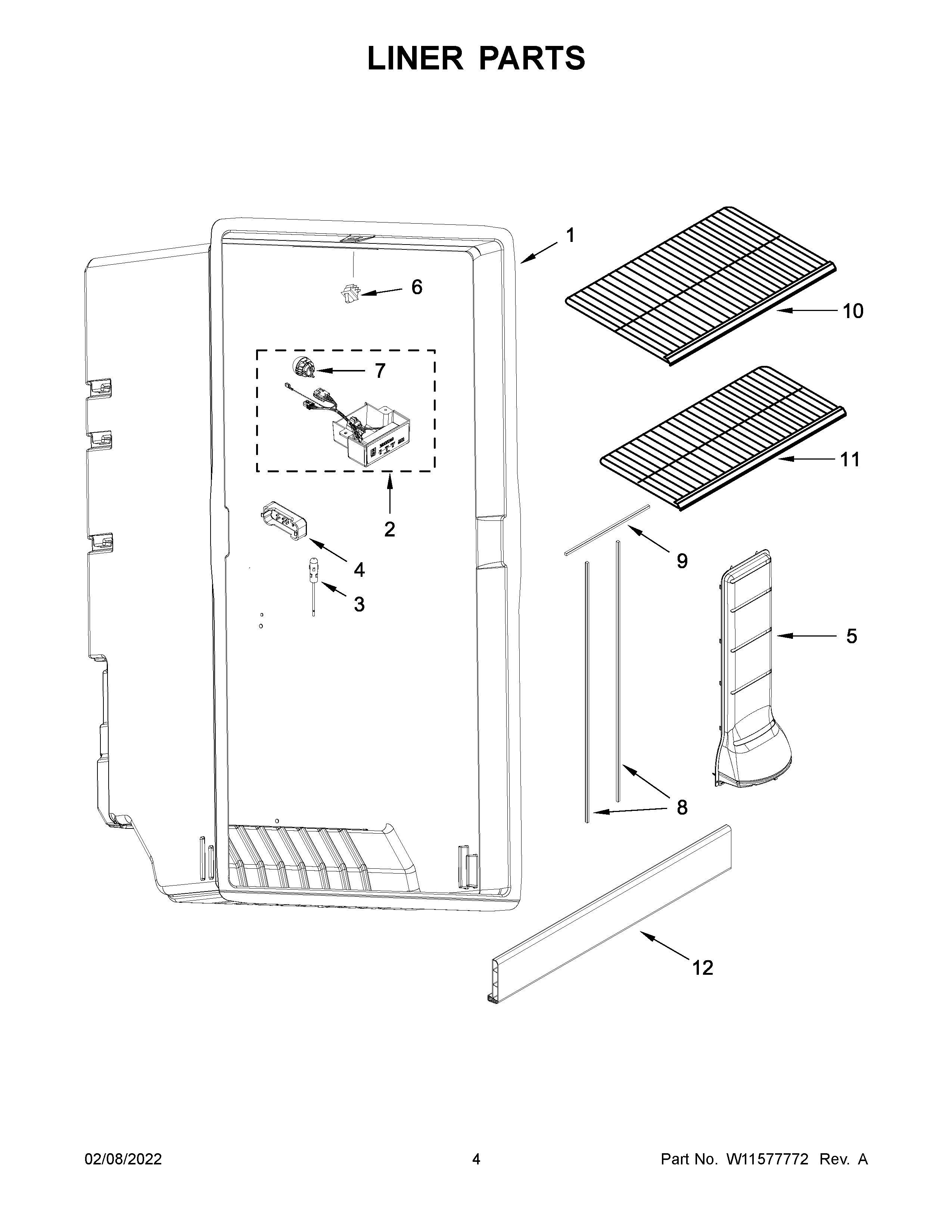 Maytag MZF34X18FW06 liner parts diagram