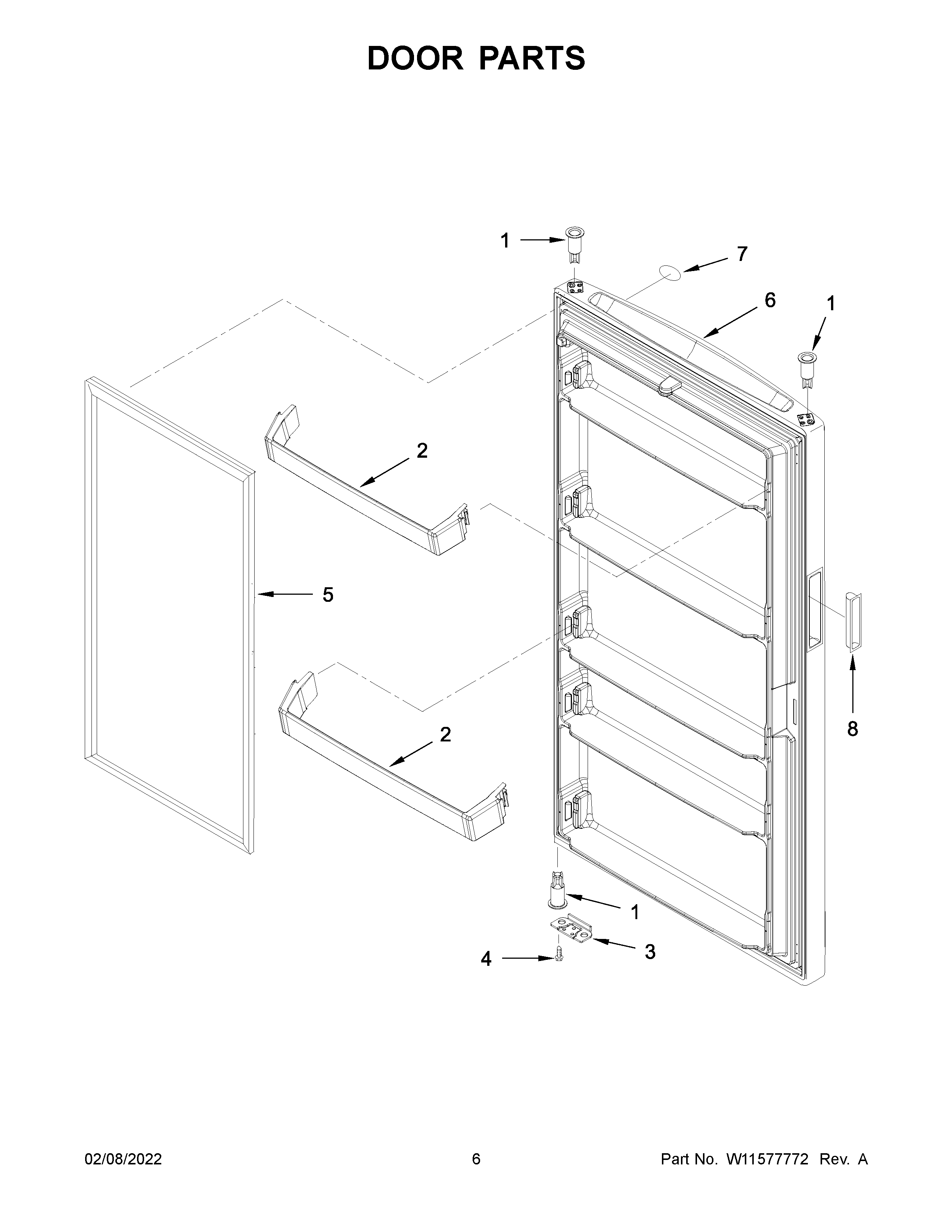Maytag MZF34X18FW06 door parts diagram