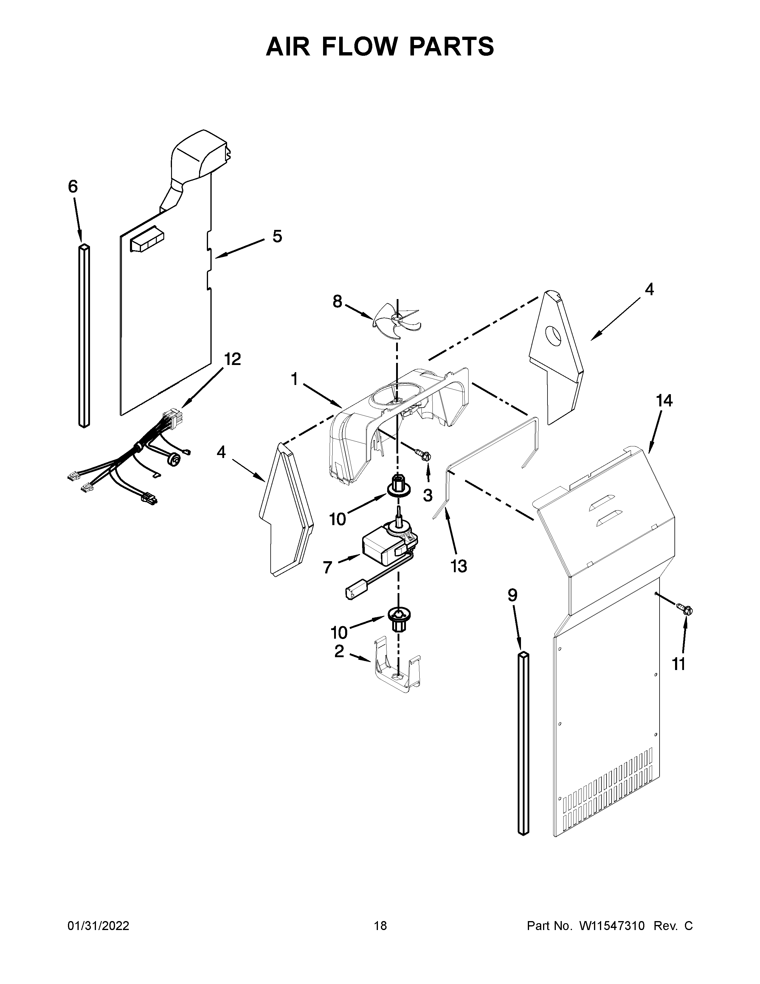 Whirlpool WRS325SDHW08 air flow parts diagram