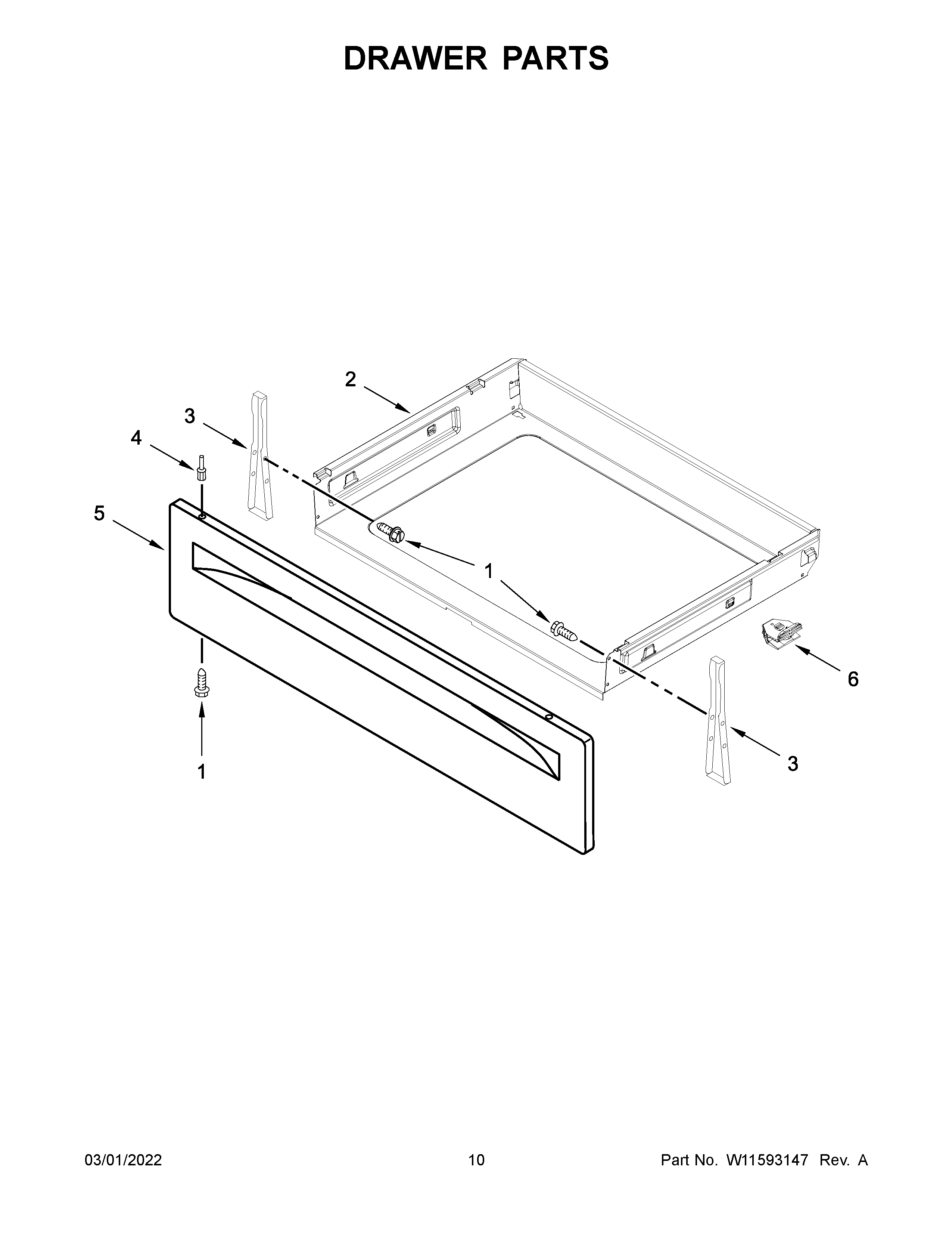 Whirlpool YWFE550S0LW2 drawer parts diagram