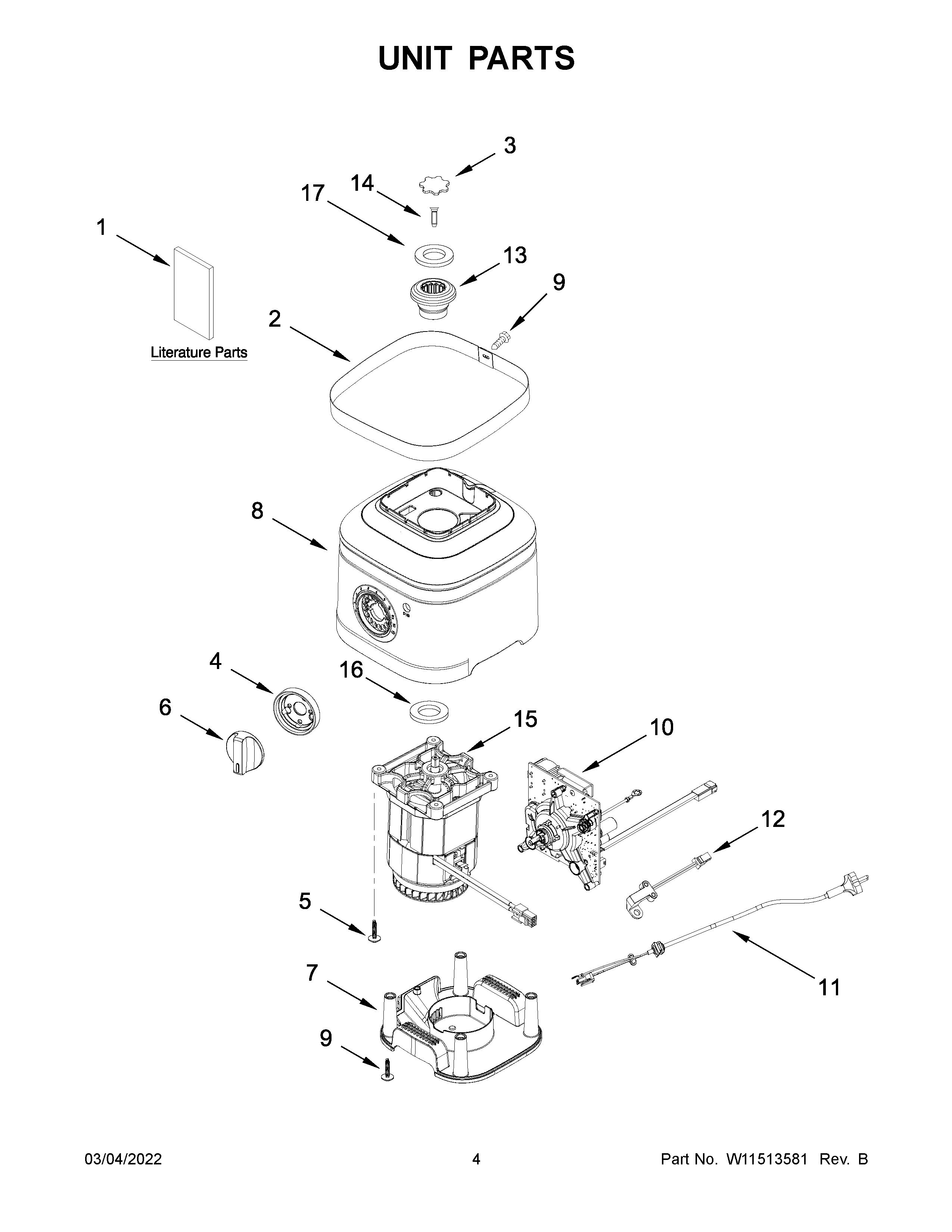 KitchenAid 5KSB1325EDG0 unit parts diagram