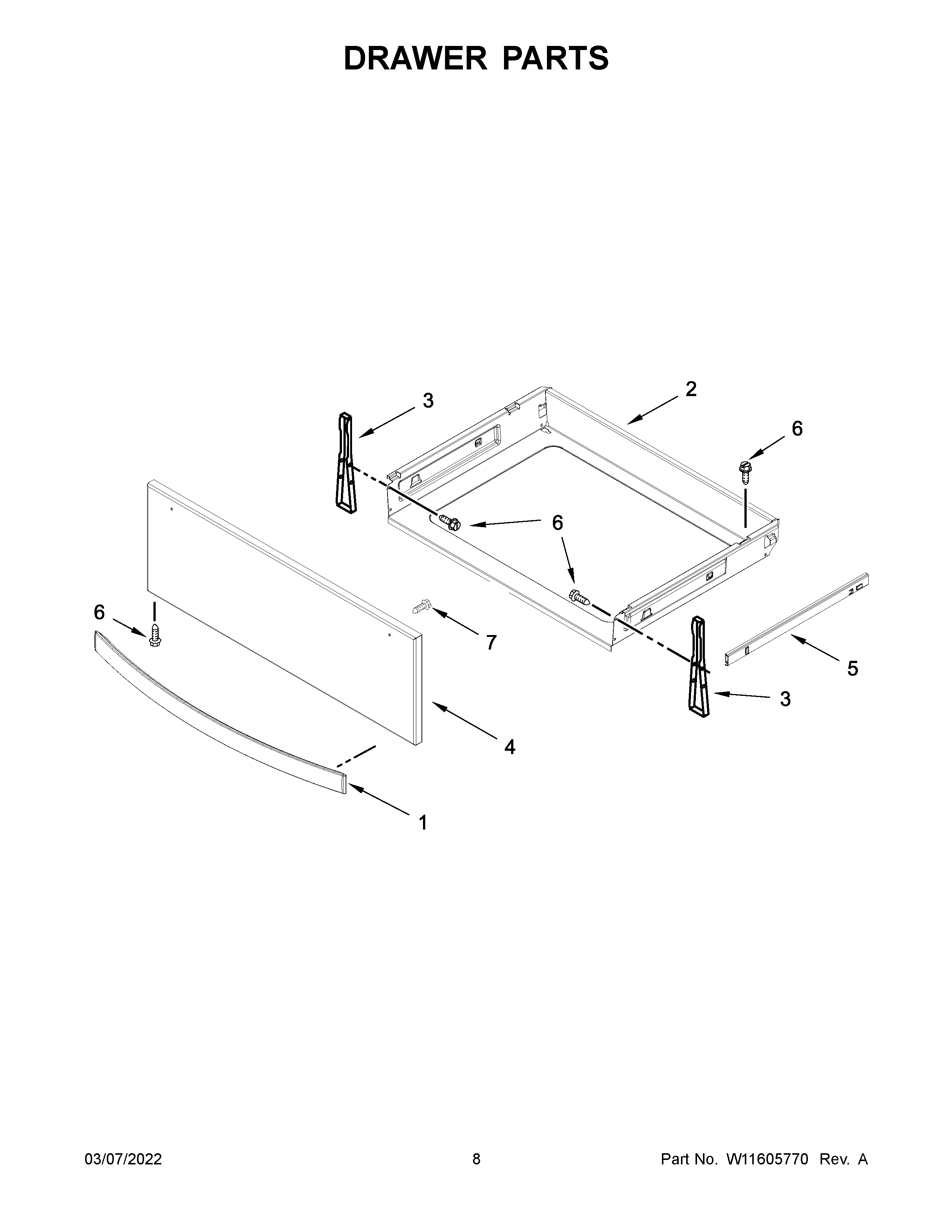 Whirlpool WEE750H0HZ4 drawer parts diagram