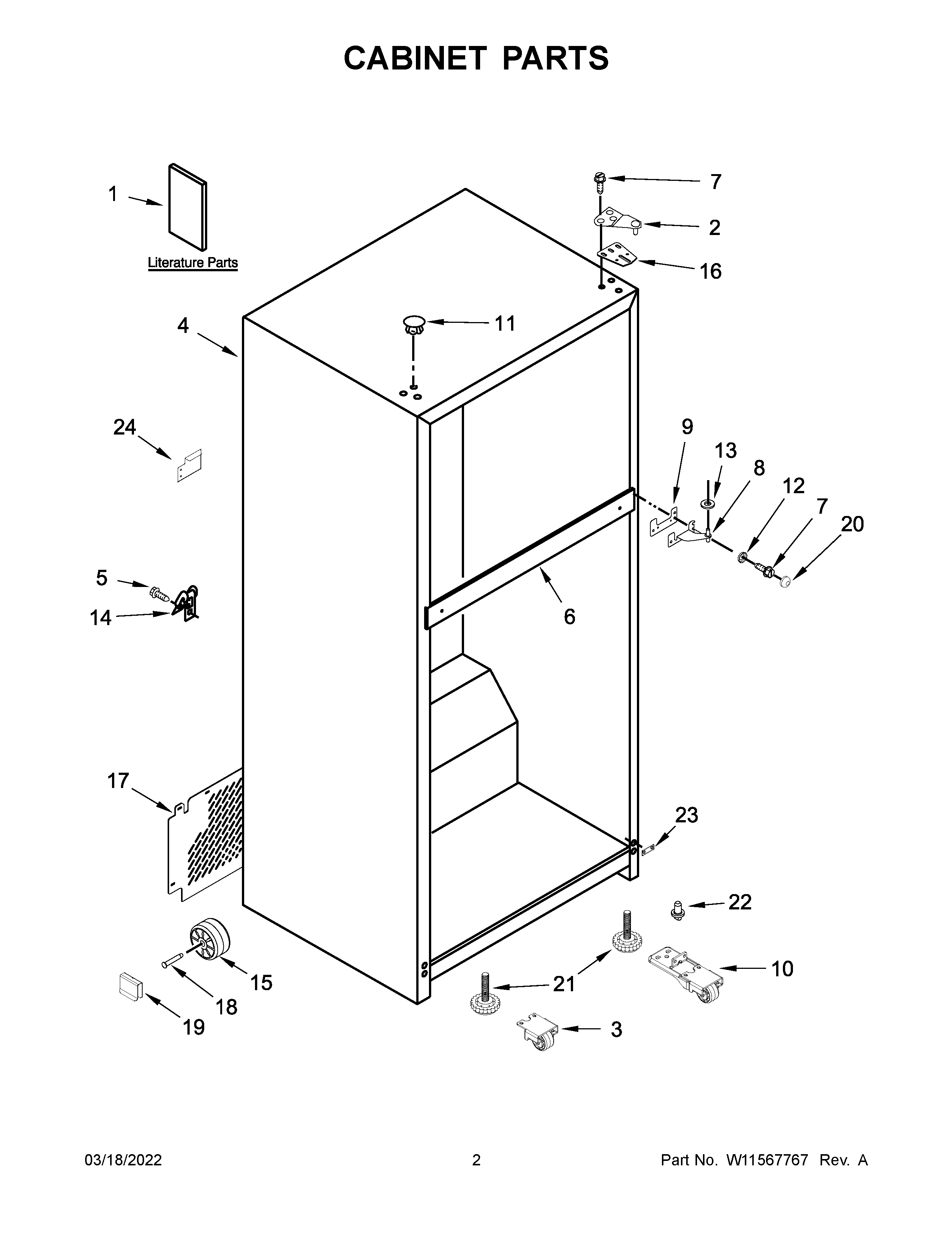 Amana ART318FFDW08 cabinet parts diagram