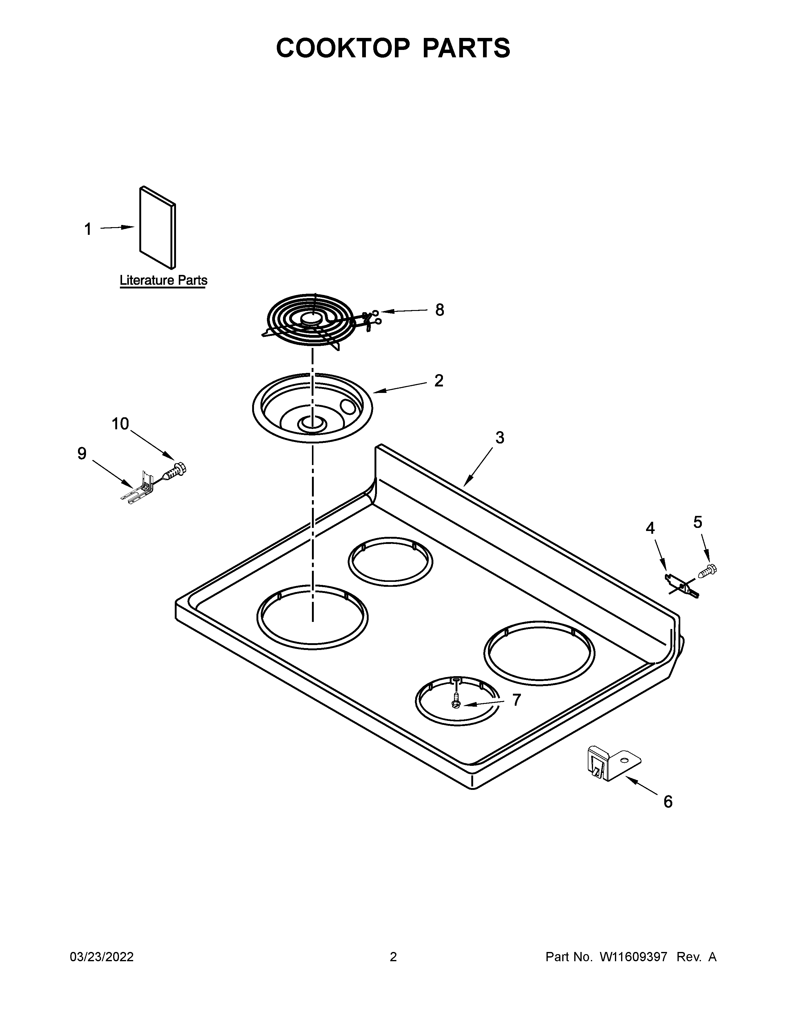 Maytag 4KMER7600AW3 cooktop parts diagram