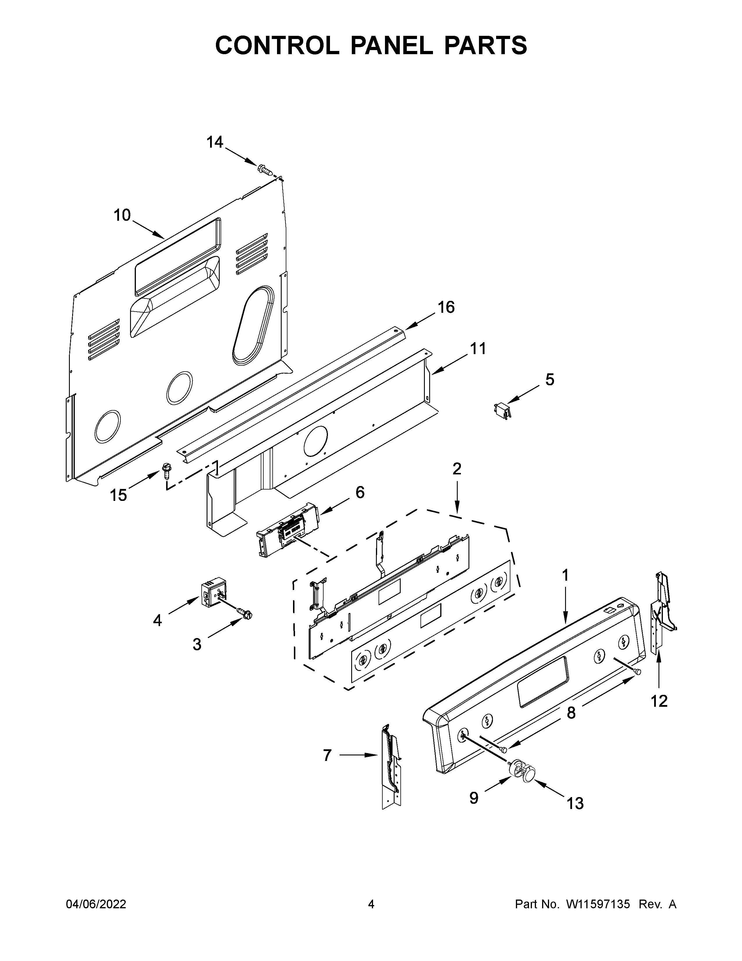 KitchenAid YKFEG500ESS7 control panel parts diagram