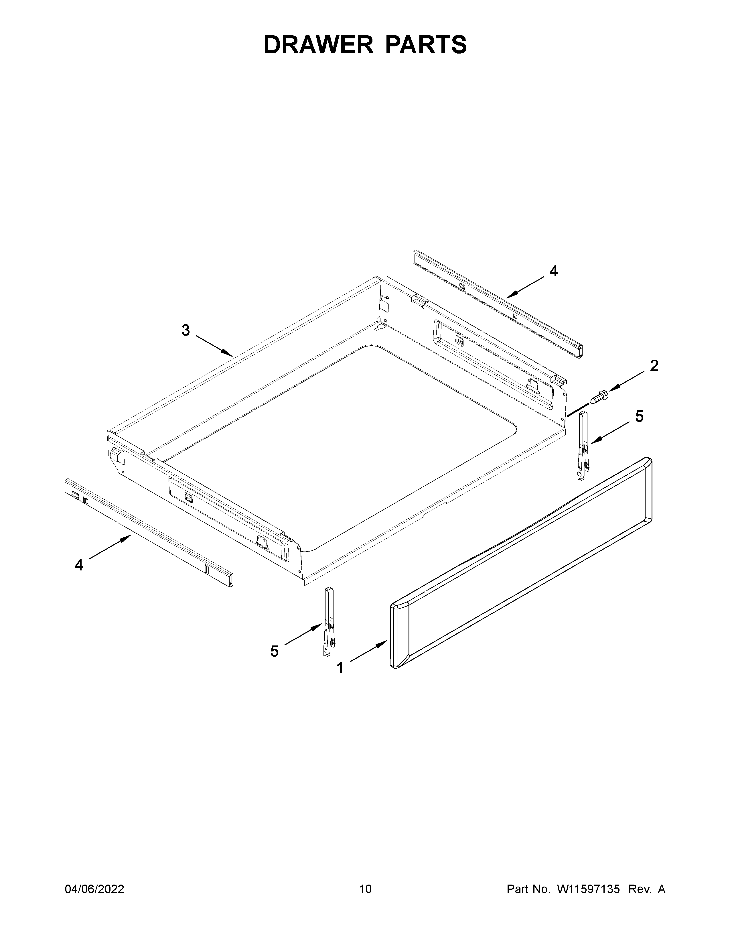KitchenAid YKFEG500ESS7 drawer parts diagram