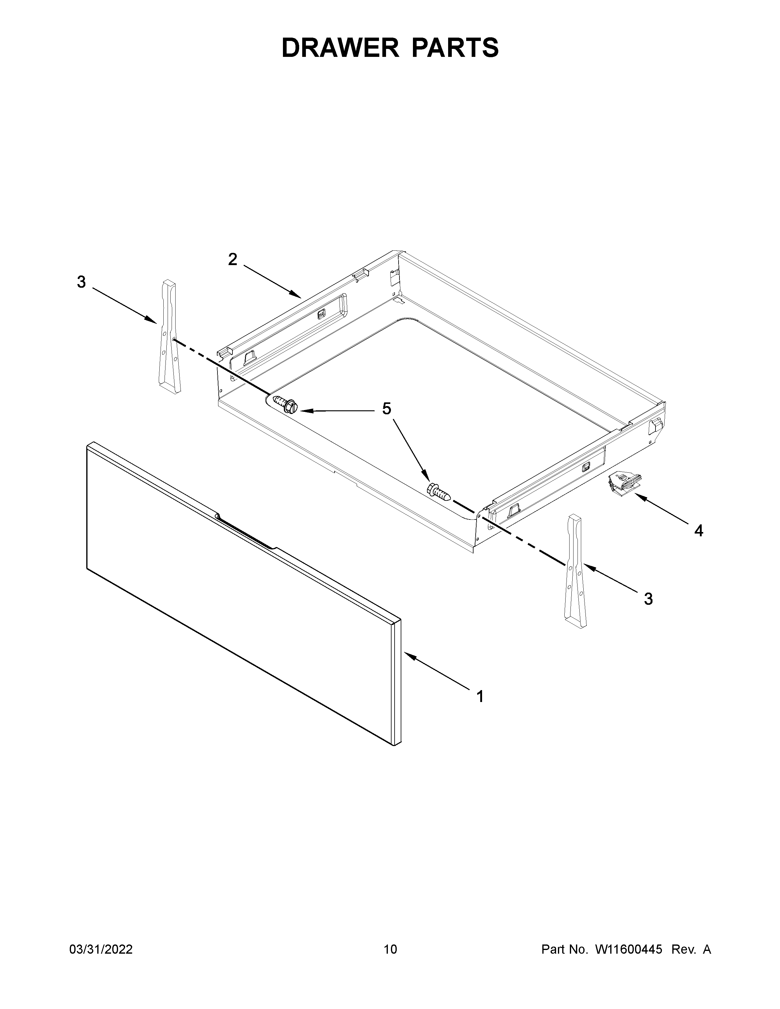 Whirlpool YWFE515S0JS3 drawer parts diagram
