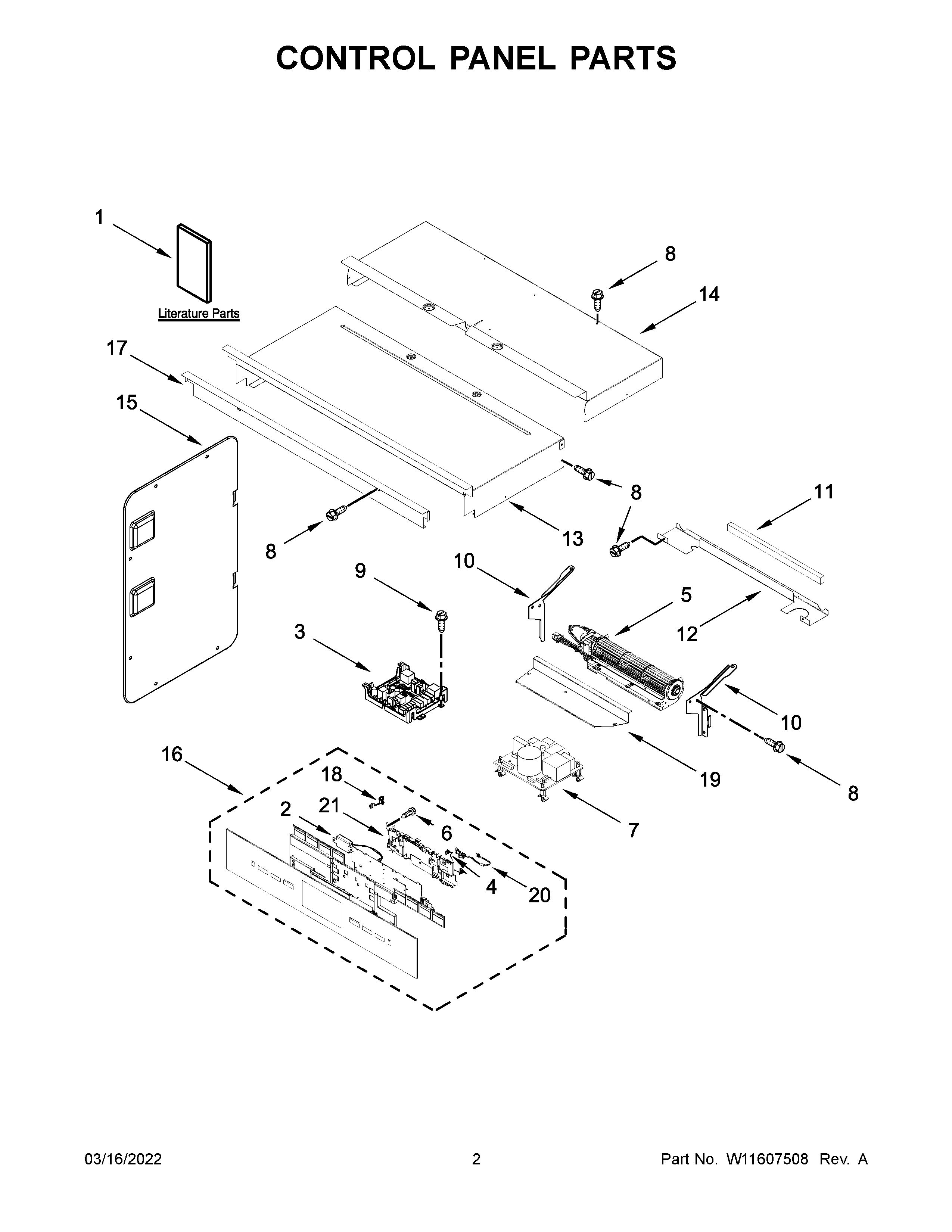 Jenn-Air JMW3430LM00 control panel parts diagram