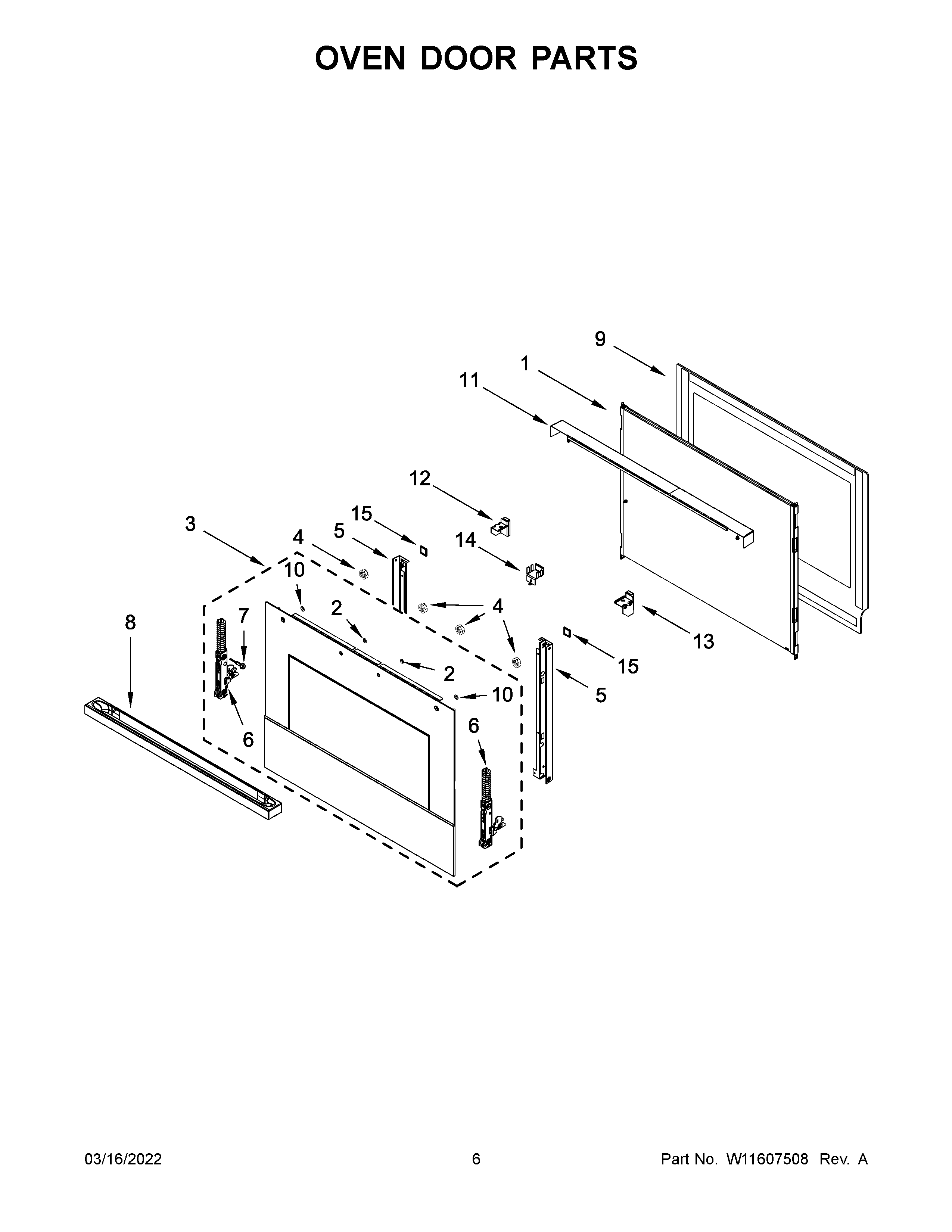 Jenn-Air JMW3430LM00 oven door parts diagram