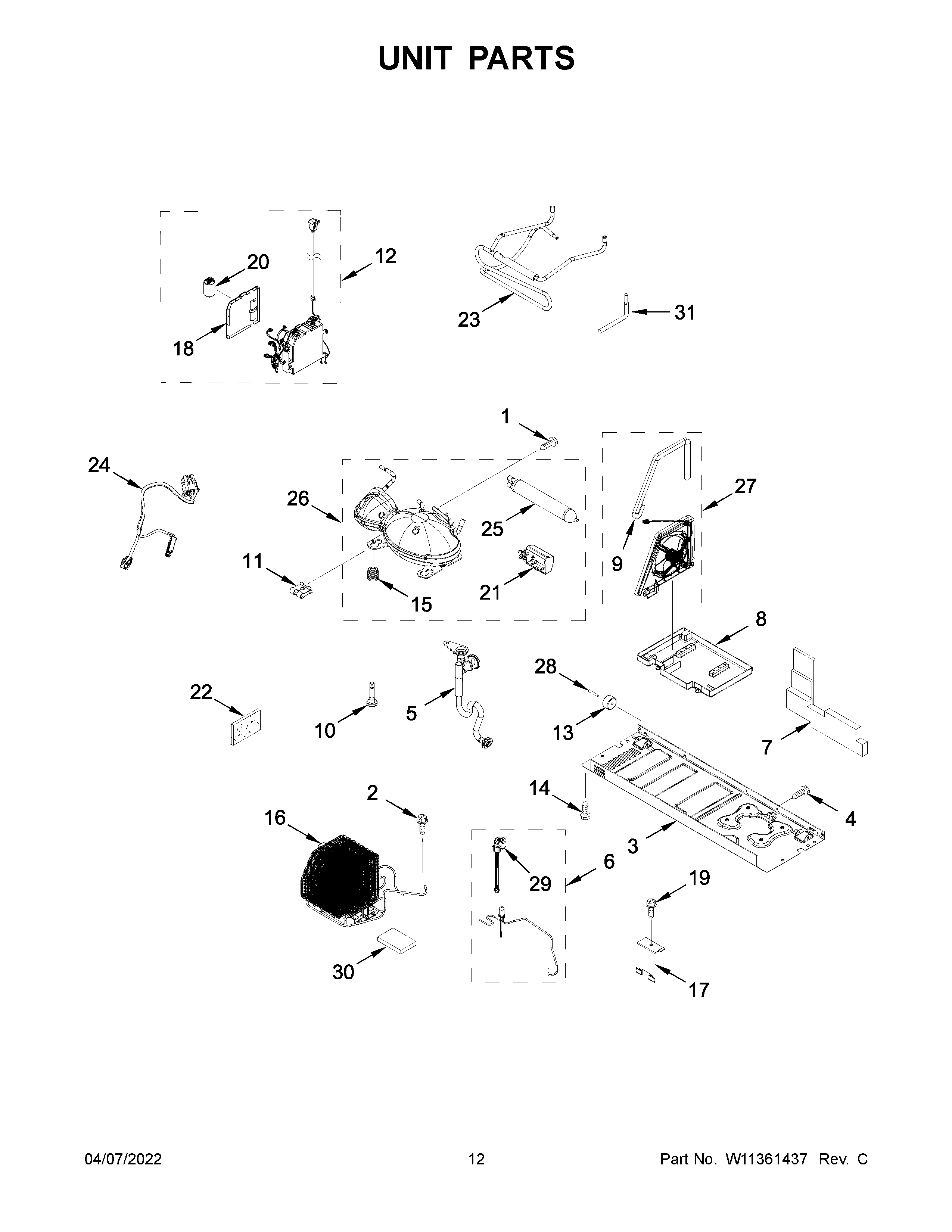 KitchenAid KRFC704FBS02 unit parts diagram
