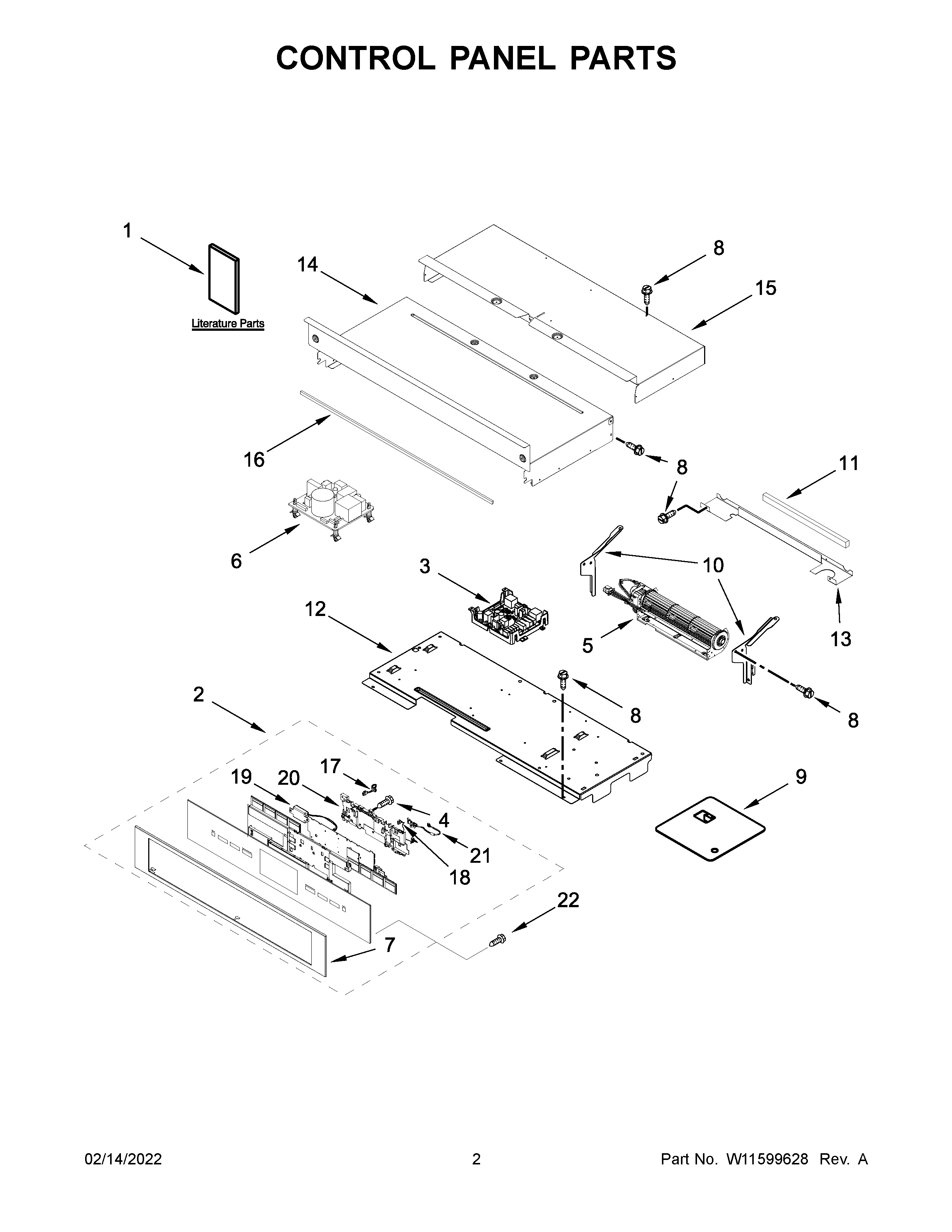 Jenn-Air JJW2430LL00 control panel parts diagram