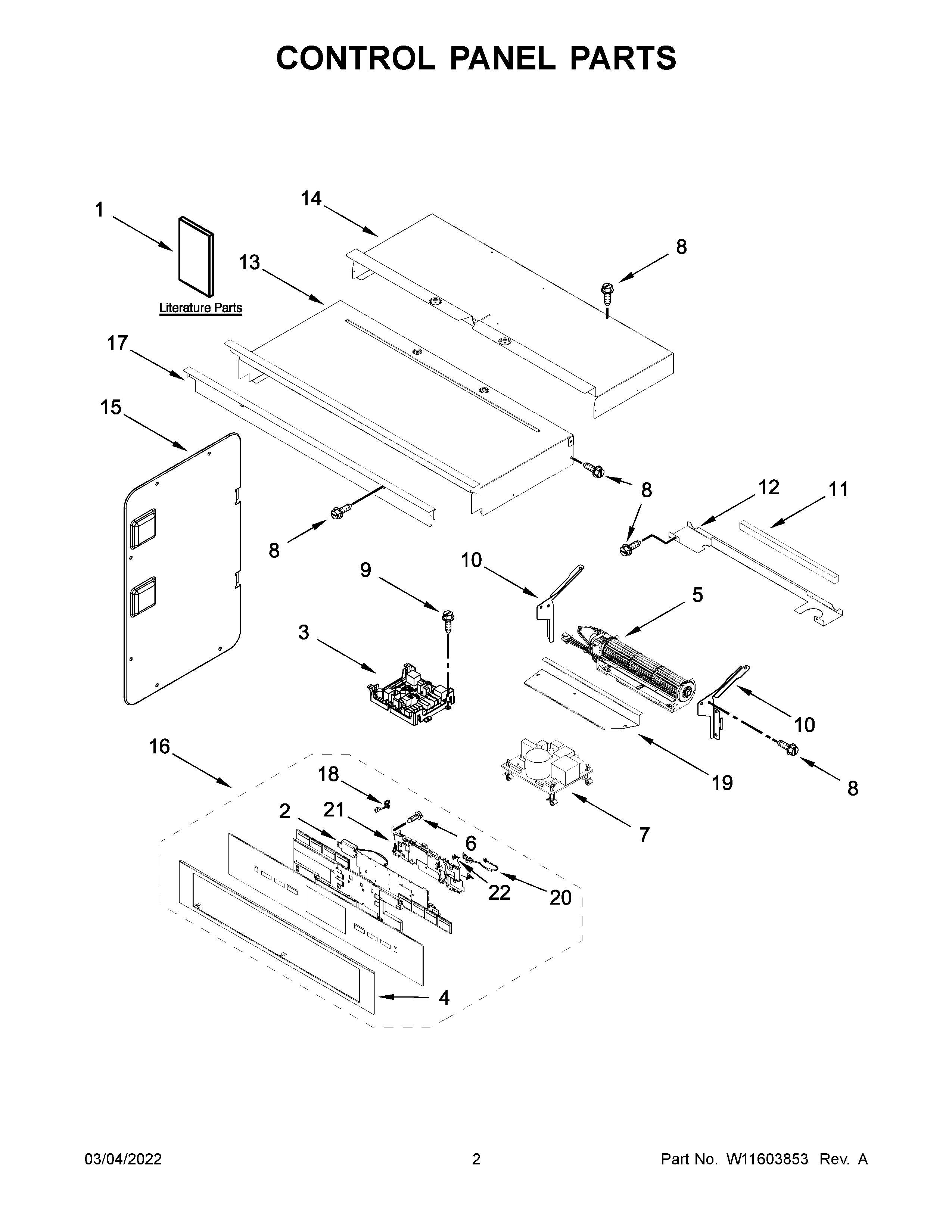 Jenn-Air JMW2430LL00 control panel parts diagram