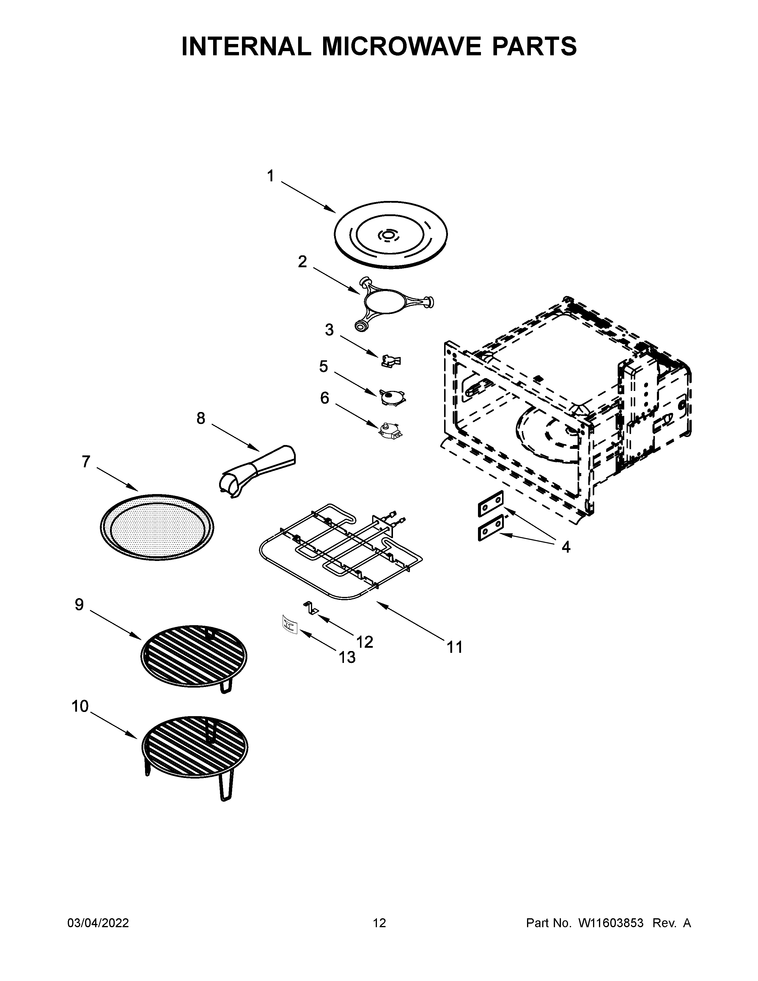 Jenn-Air JMW2430LL00 internal microwave parts diagram