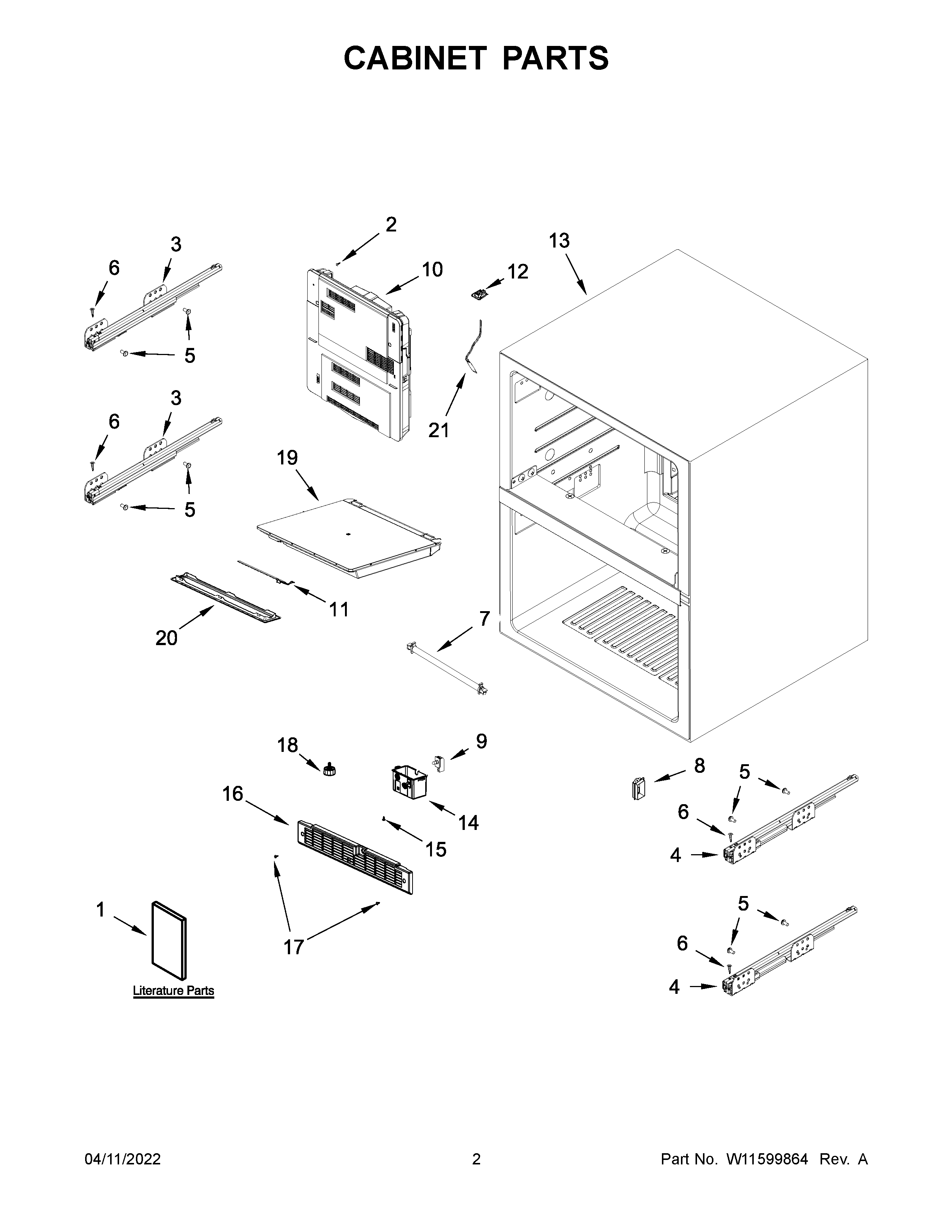 Jenn-Air JUCFP242HL11 cabinet parts diagram