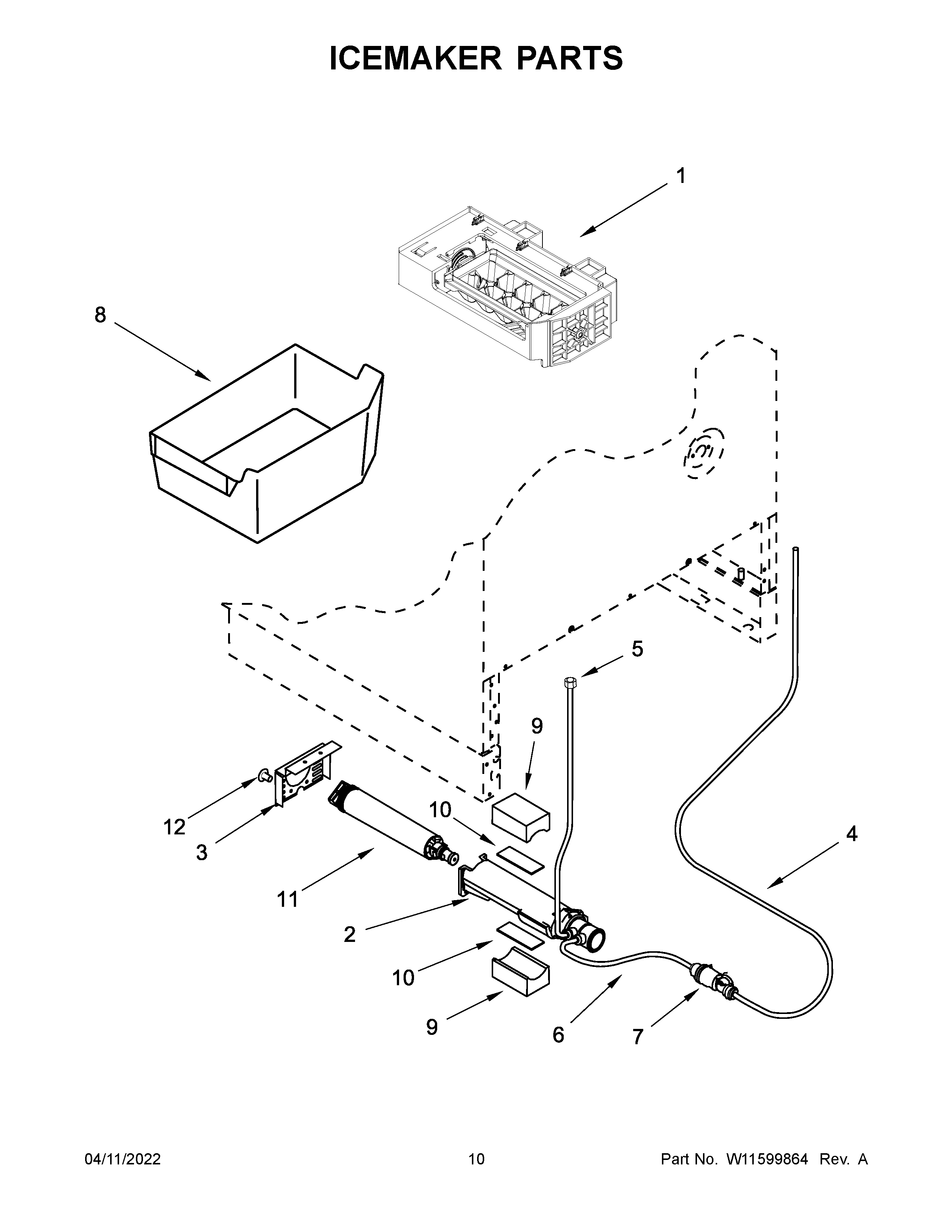Jenn-Air JUCFP242HL11 icemaker parts diagram