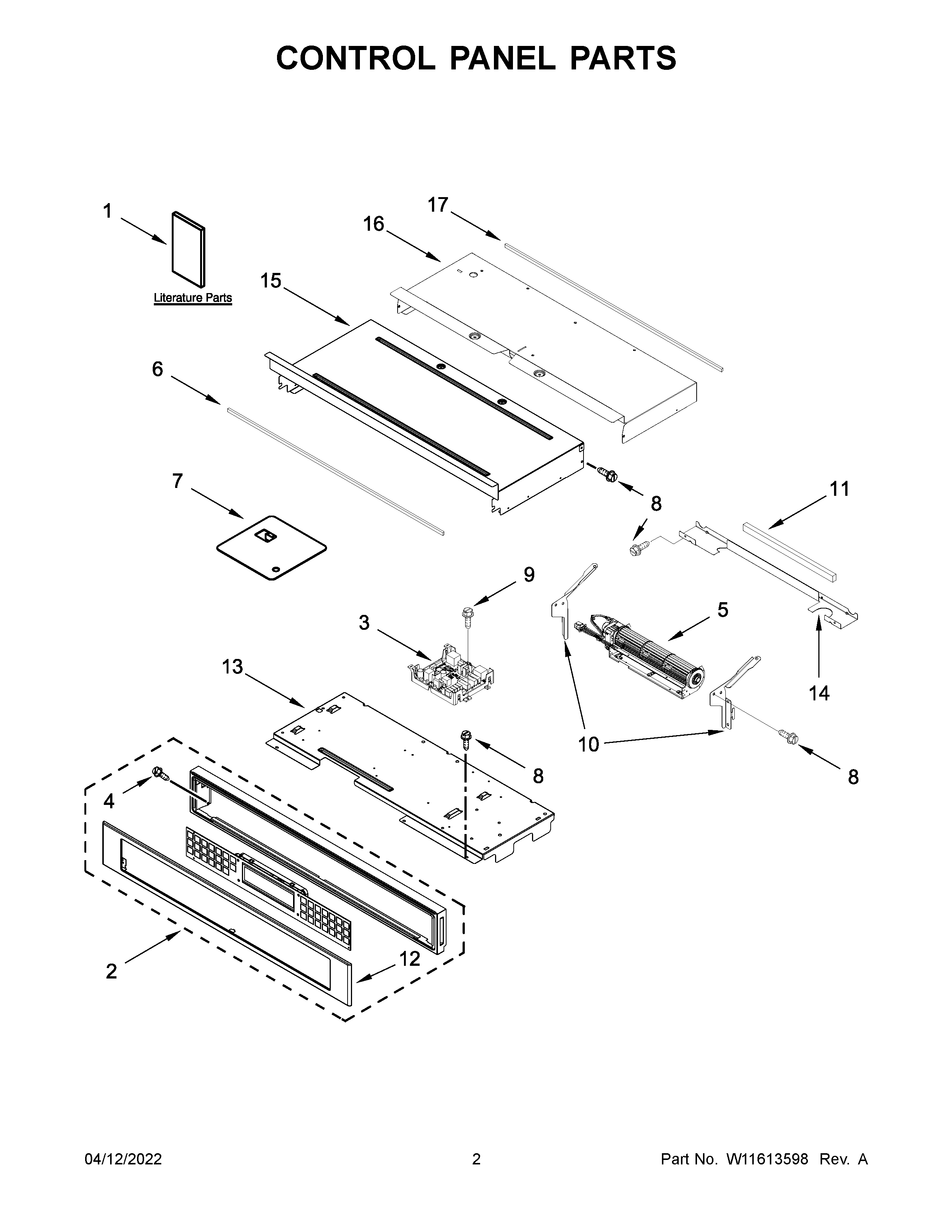 KitchenAid KOSE500ESS20 control panel parts diagram