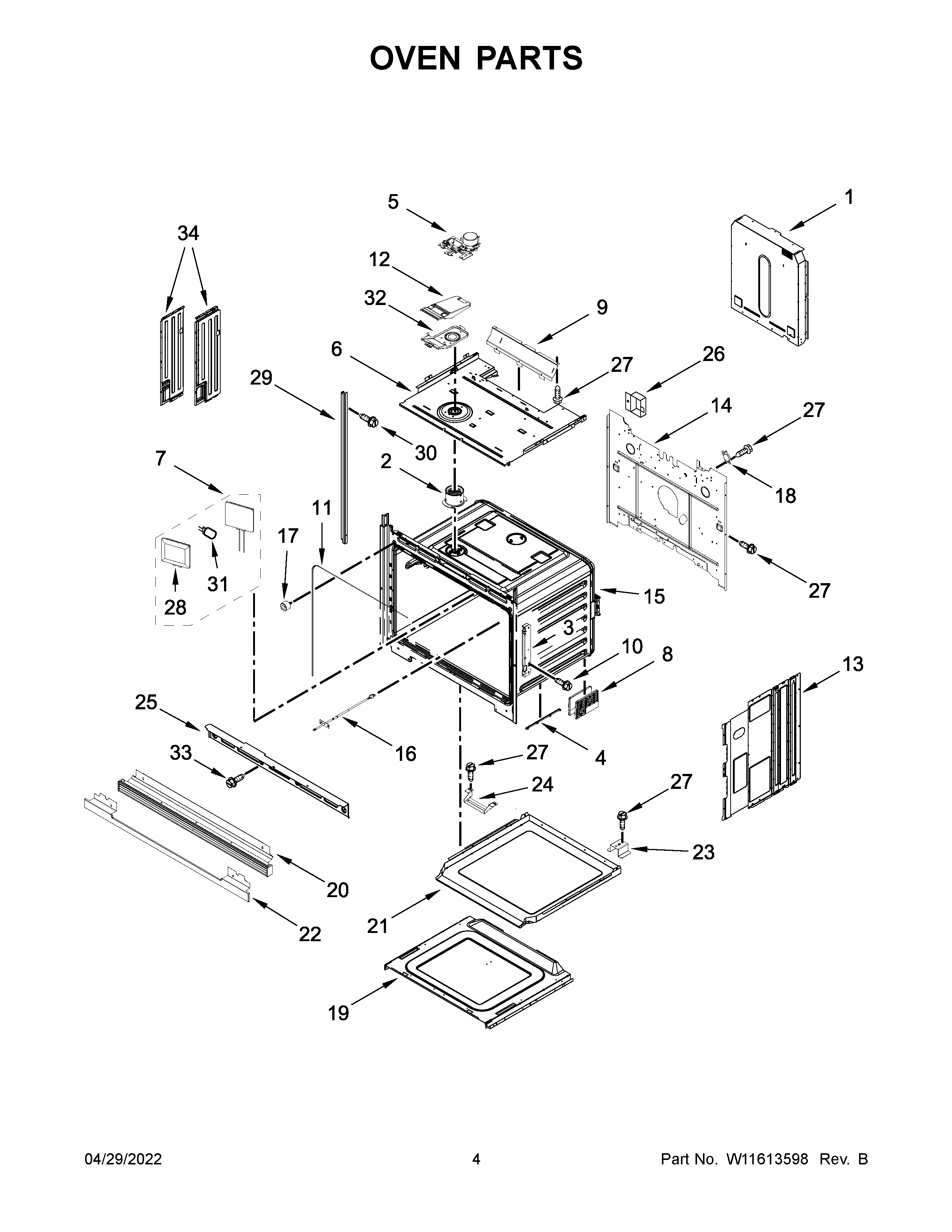 KitchenAid KOSE500EWH20 oven parts diagram