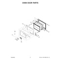 KitchenAid KOSE500EBS20 oven door parts diagram