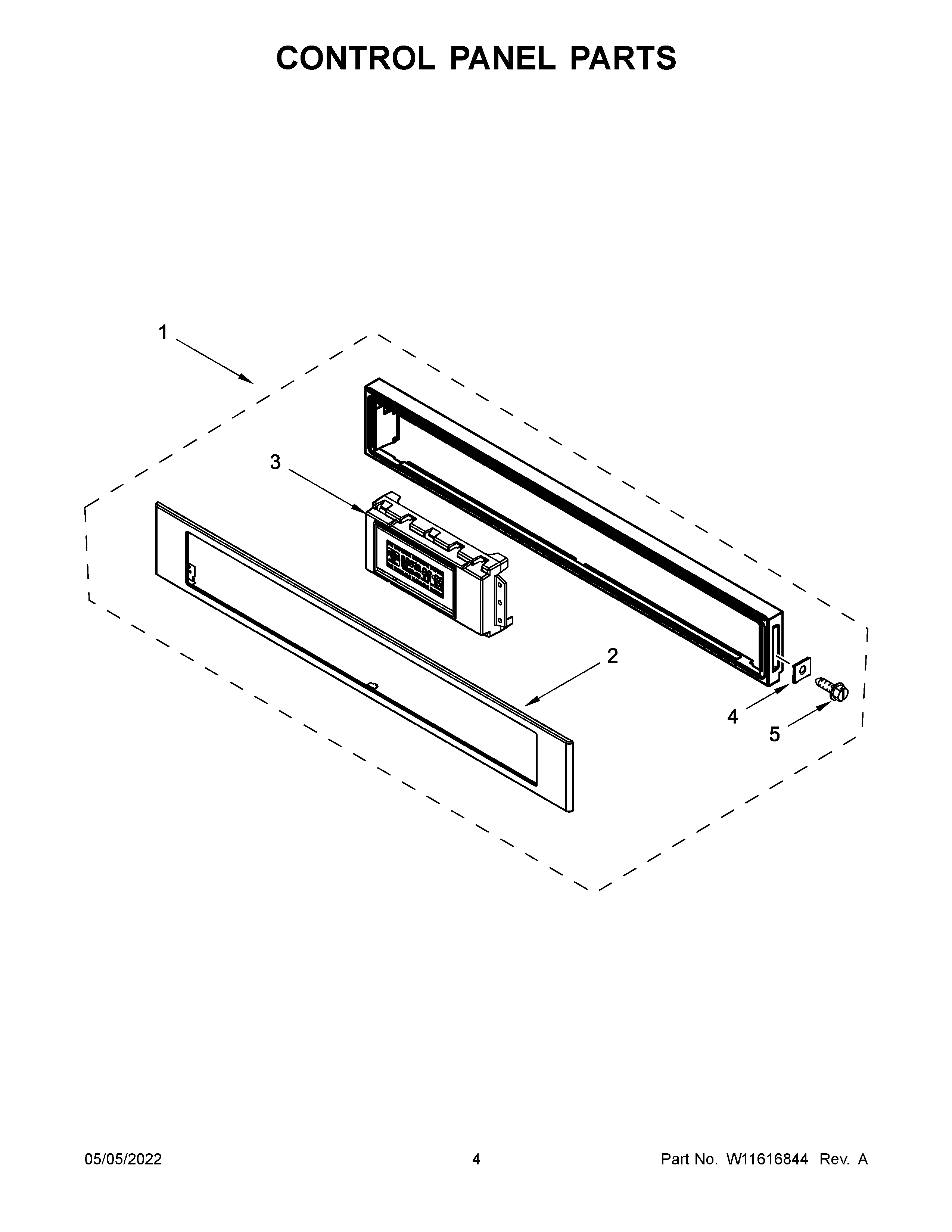 KitchenAid KMBP107ESS20 control panel parts diagram