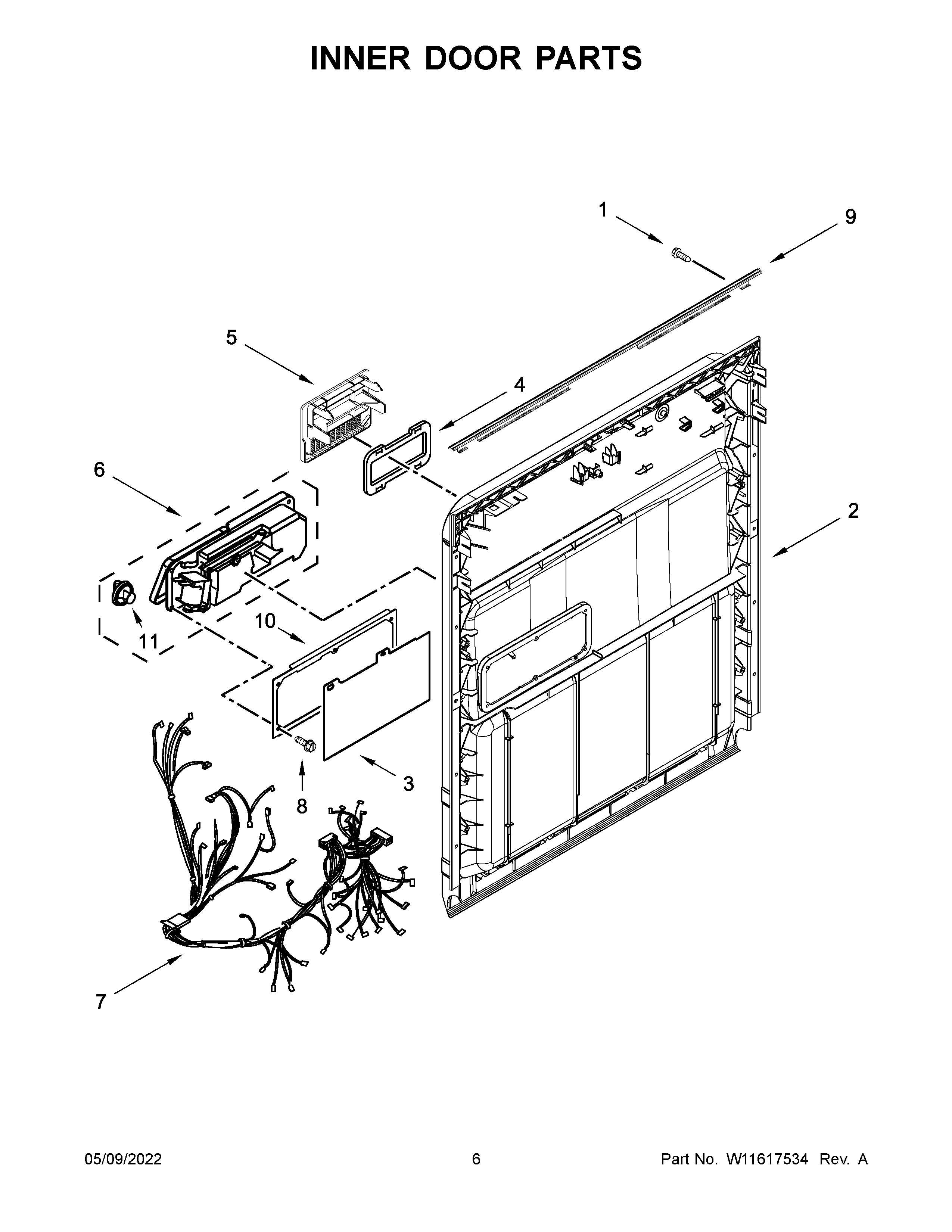 Amana ADB1400AGS2 inner door parts diagram