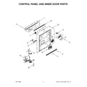 KitchenAid KDTM404KPS1 control panel and inner door parts diagram