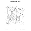 KitchenAid KDTM404KPS1 tub and frame parts diagram