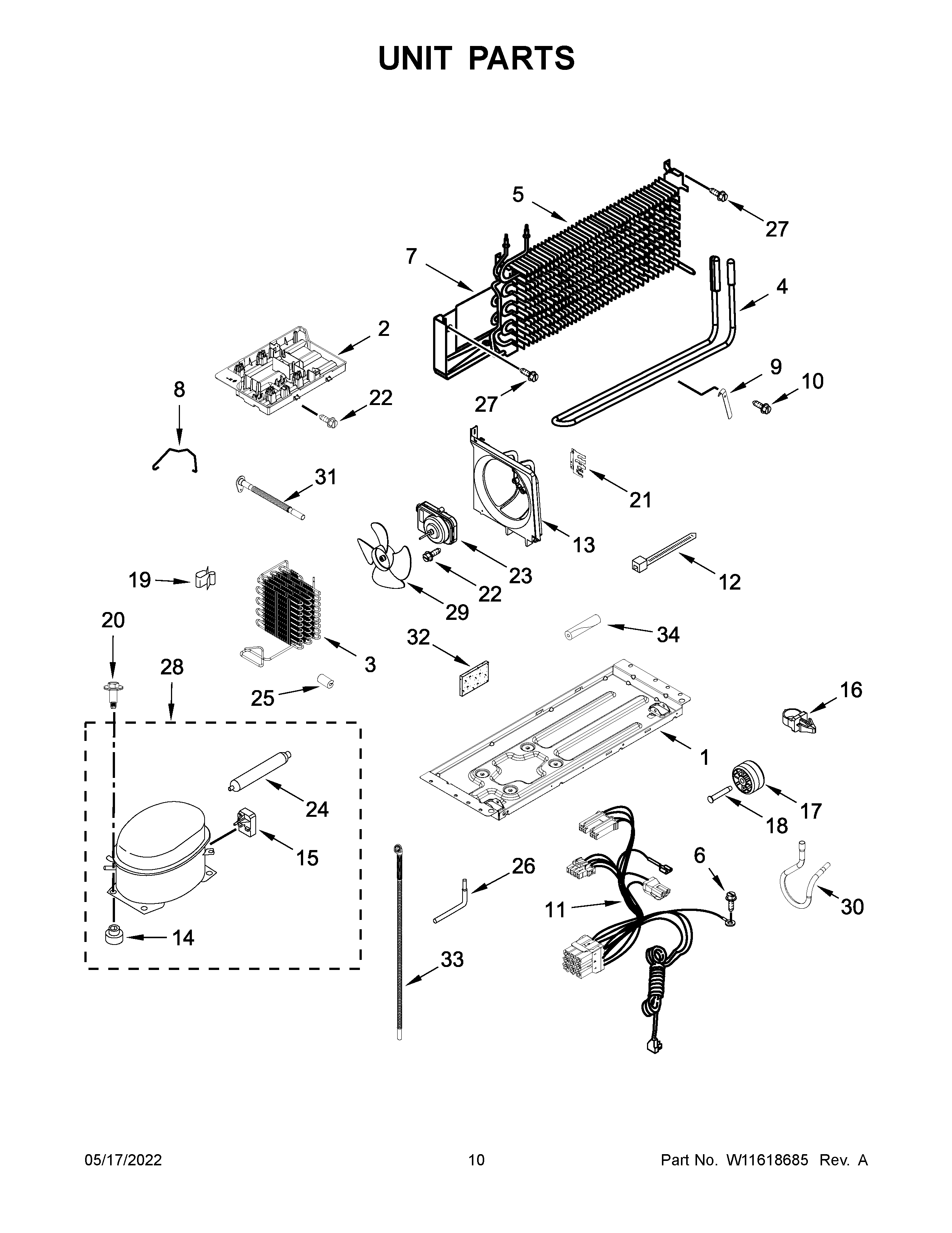 Amana ART308FFDW10 unit parts diagram