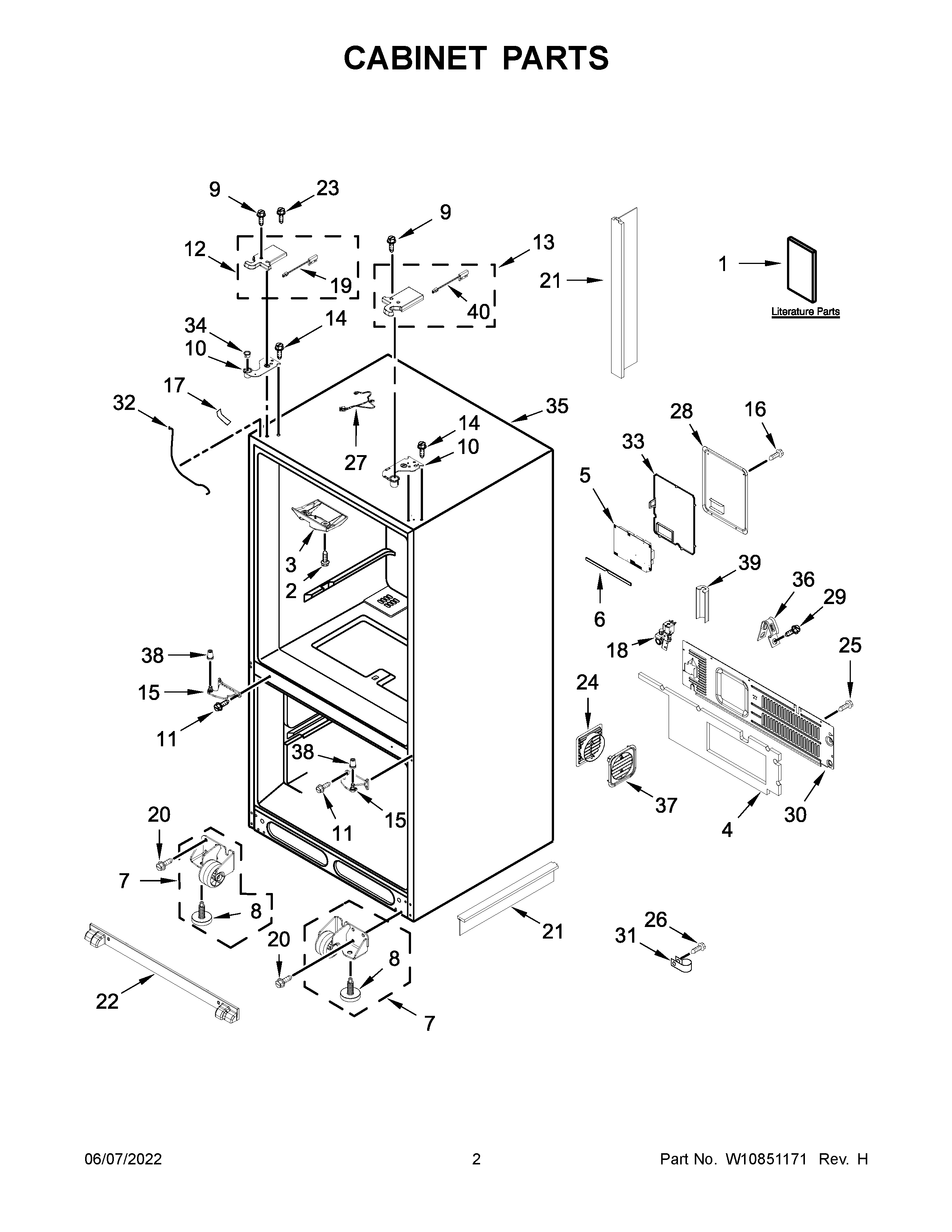 KitchenAid KRFC704FSS00 cabinet parts diagram