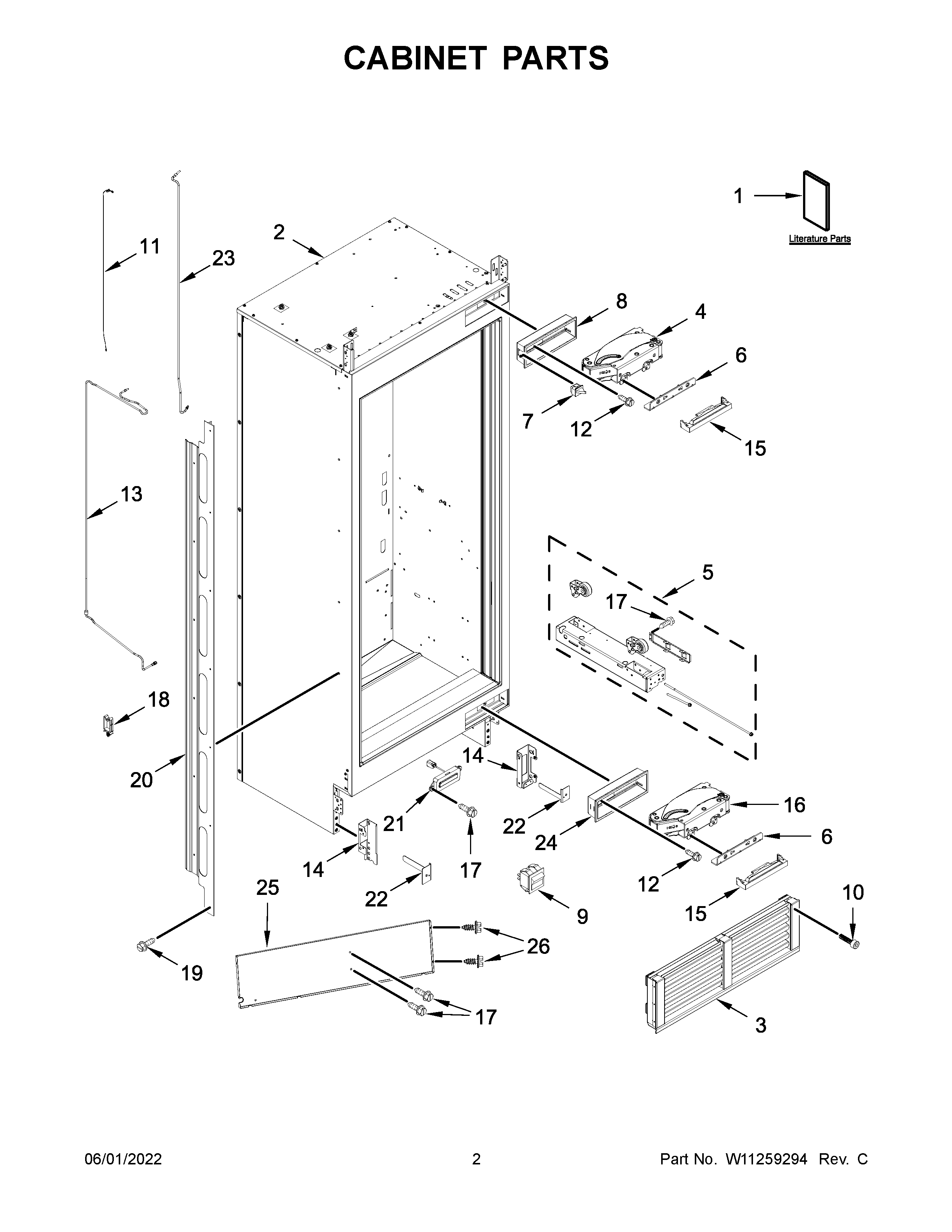 Jenn-Air JBRFL30IGX00 cabinet parts diagram