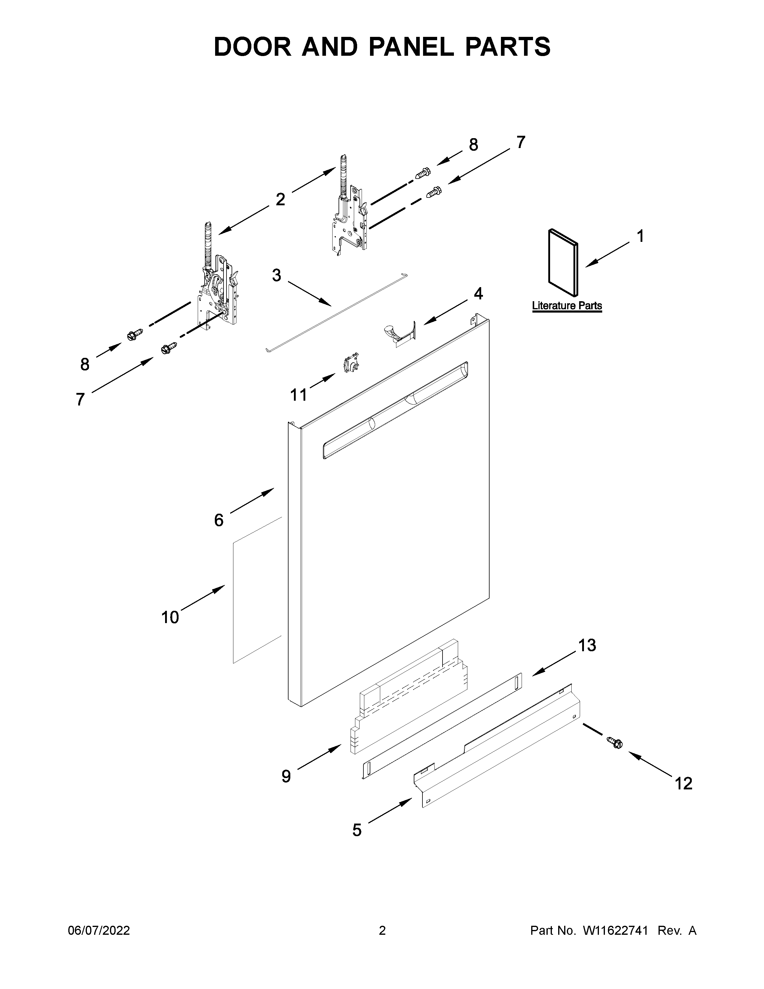 Maytag MDB8959SKZ1 door and panel parts diagram