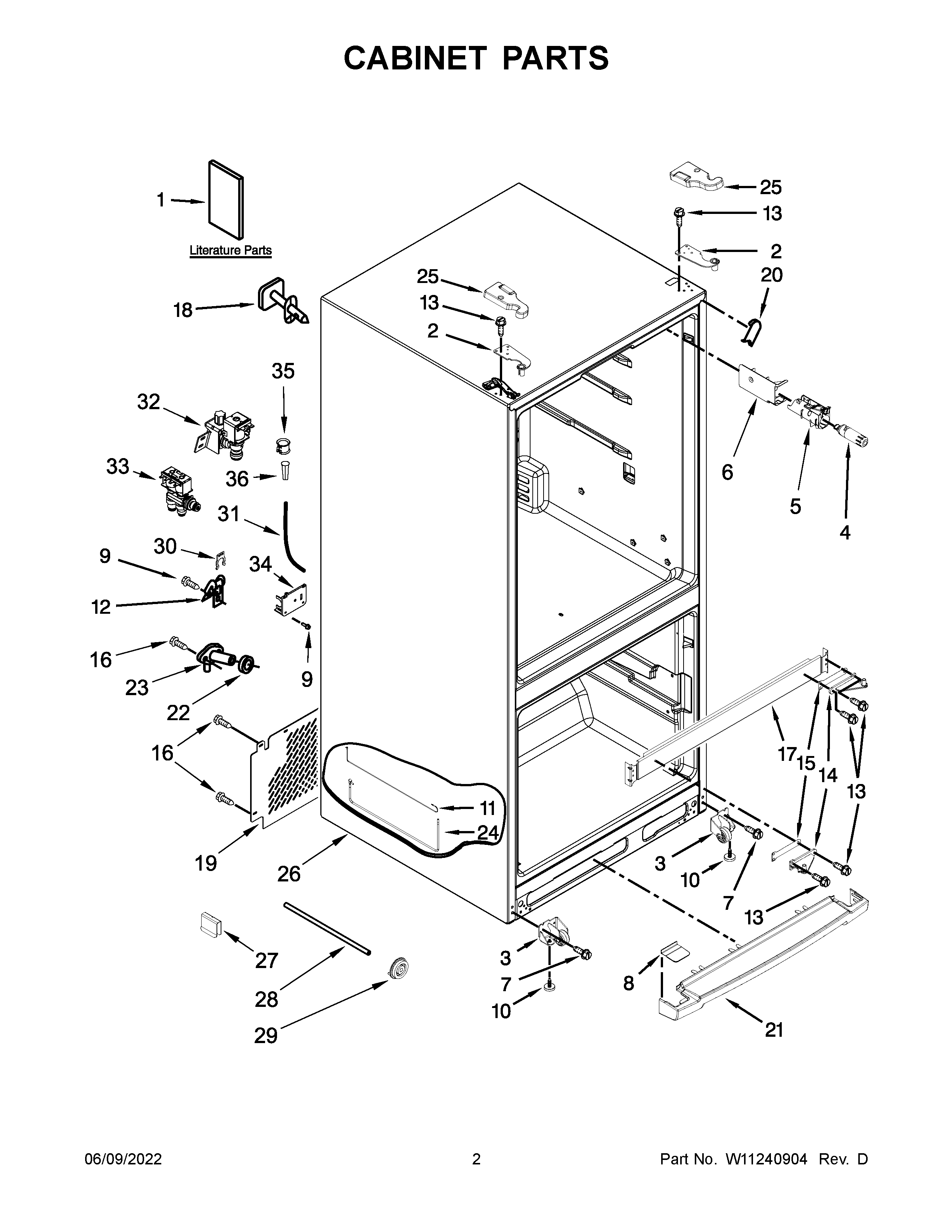 Whirlpool WRF560SEHZ00 cabinet parts diagram