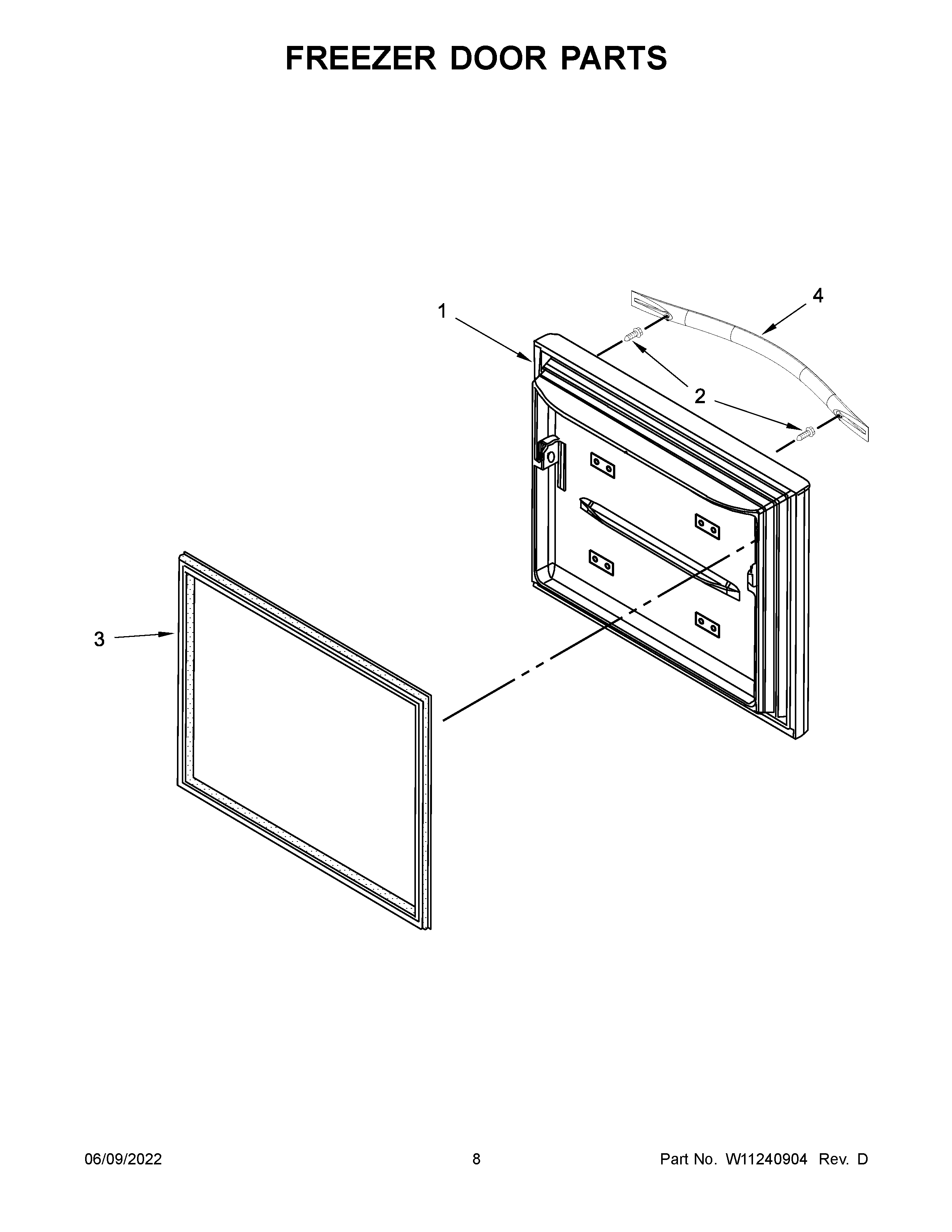 Whirlpool WRF560SEHZ00 freezer door parts diagram