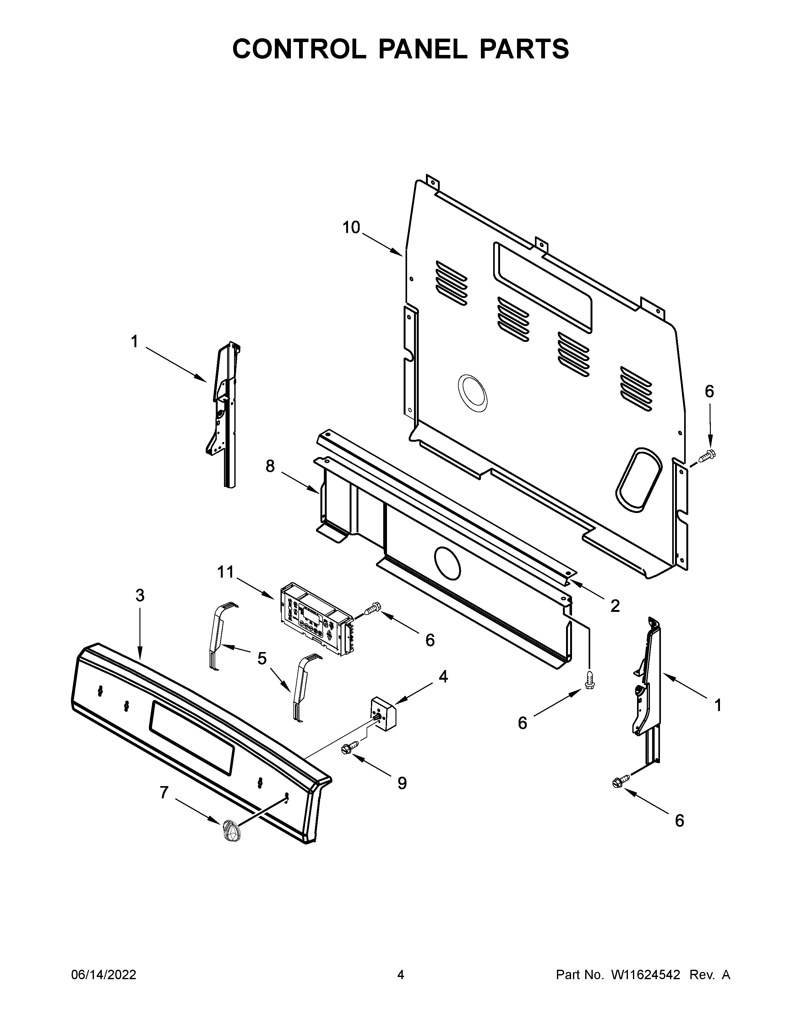 Amana AER6303MMS0 control panel parts diagram