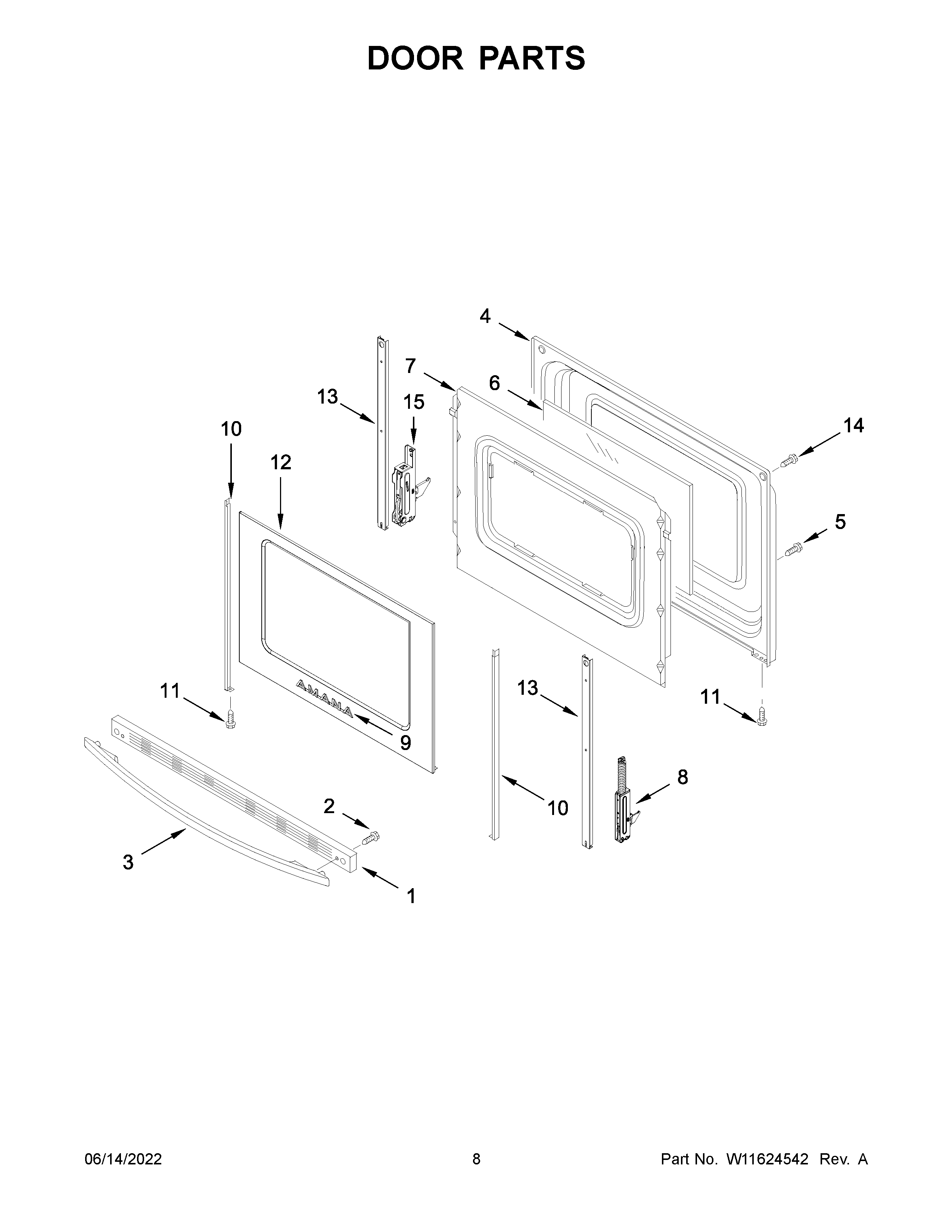 Amana AER6303MMS0 door parts diagram