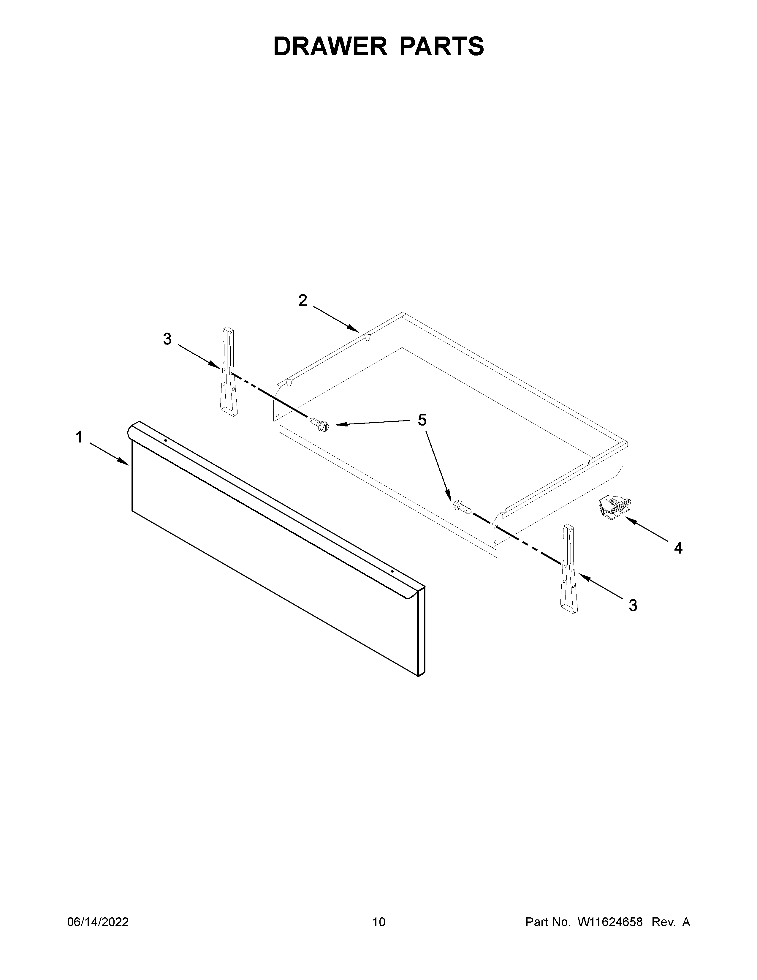 Amana YAER6303MMS0 drawer parts diagram