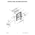 KitchenAid KDTM804KPS1 control panel and inner door parts diagram