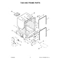 KitchenAid KDTM804KPS1 tub and frame parts diagram