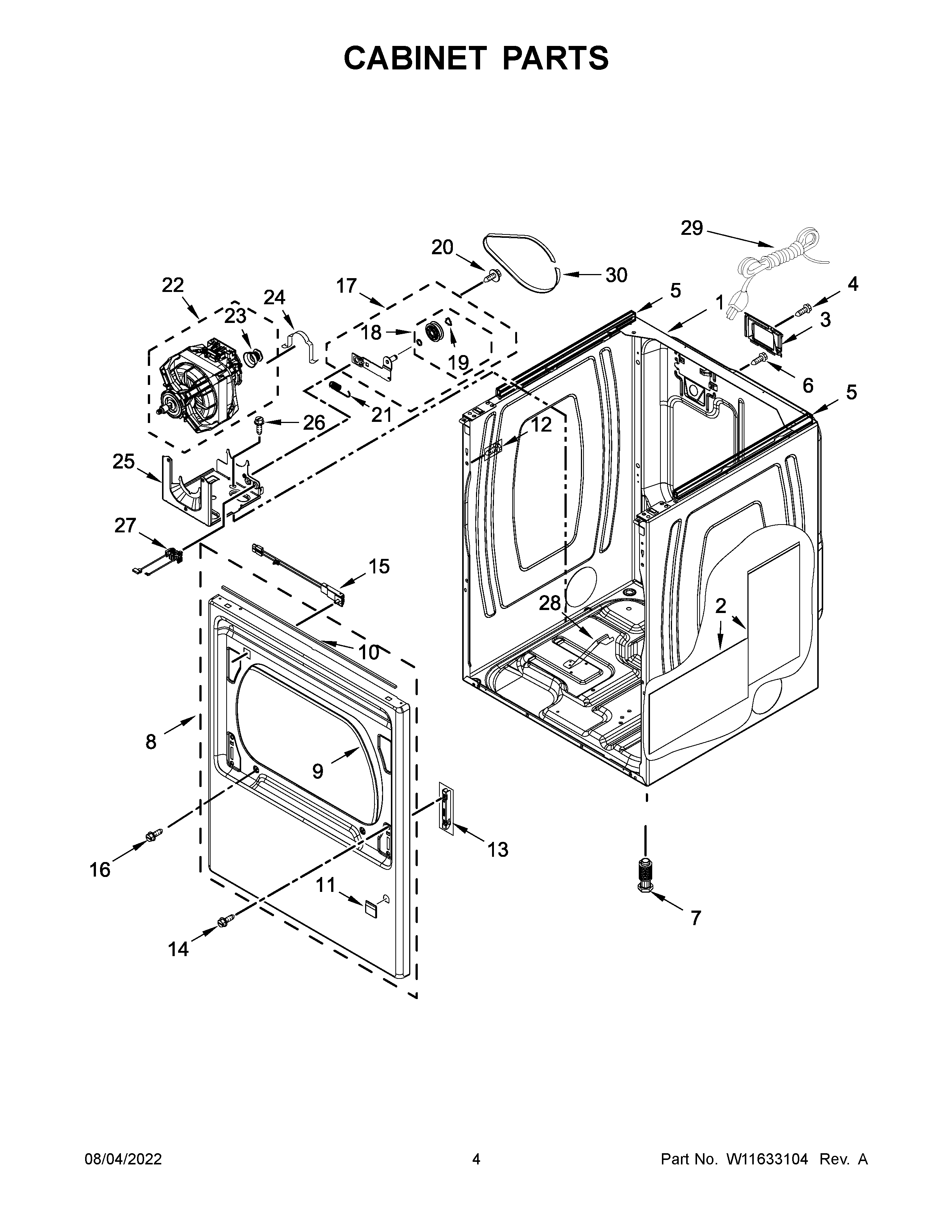 Maytag MGD6230RHW2 cabinet parts diagram