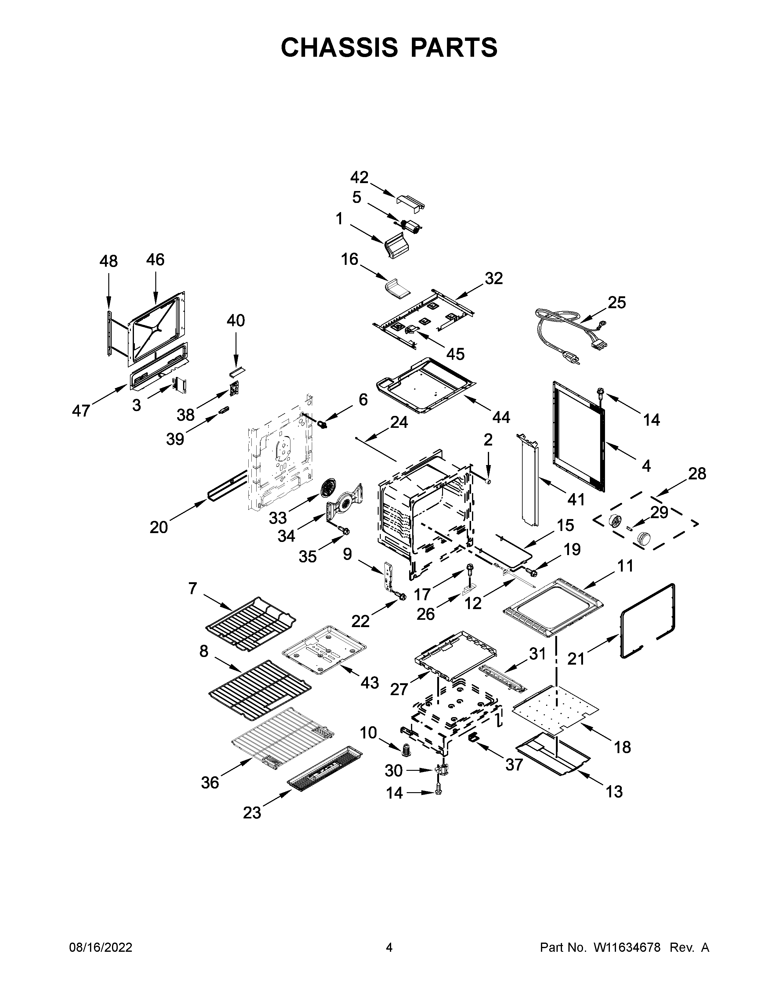 KitchenAid KSGG700ESS6 chassis parts diagram
