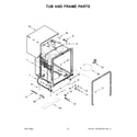 Whirlpool WDP560HAMB0 tub and frame parts diagram