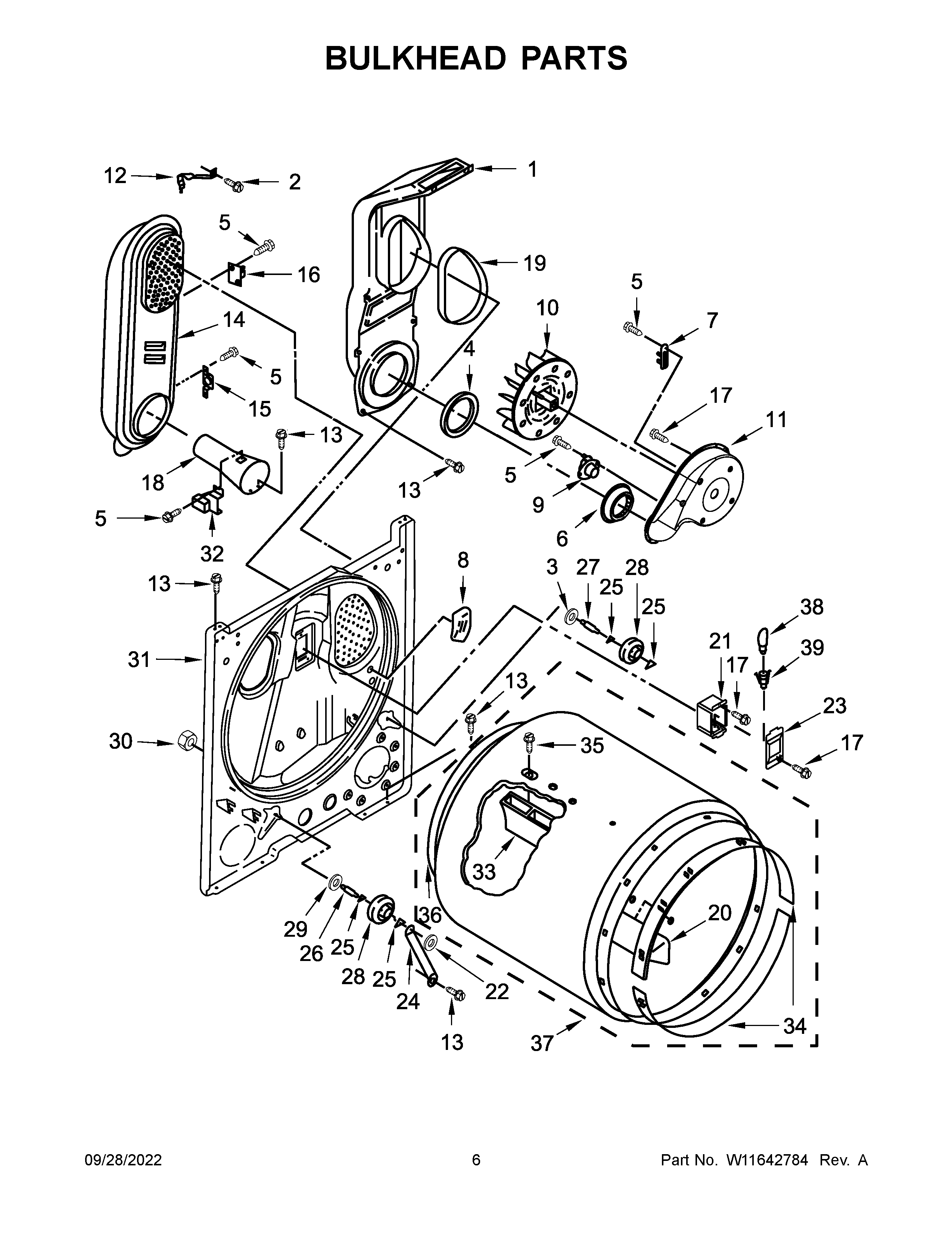 Whirlpool WGD500CMW1 bulkhead parts diagram