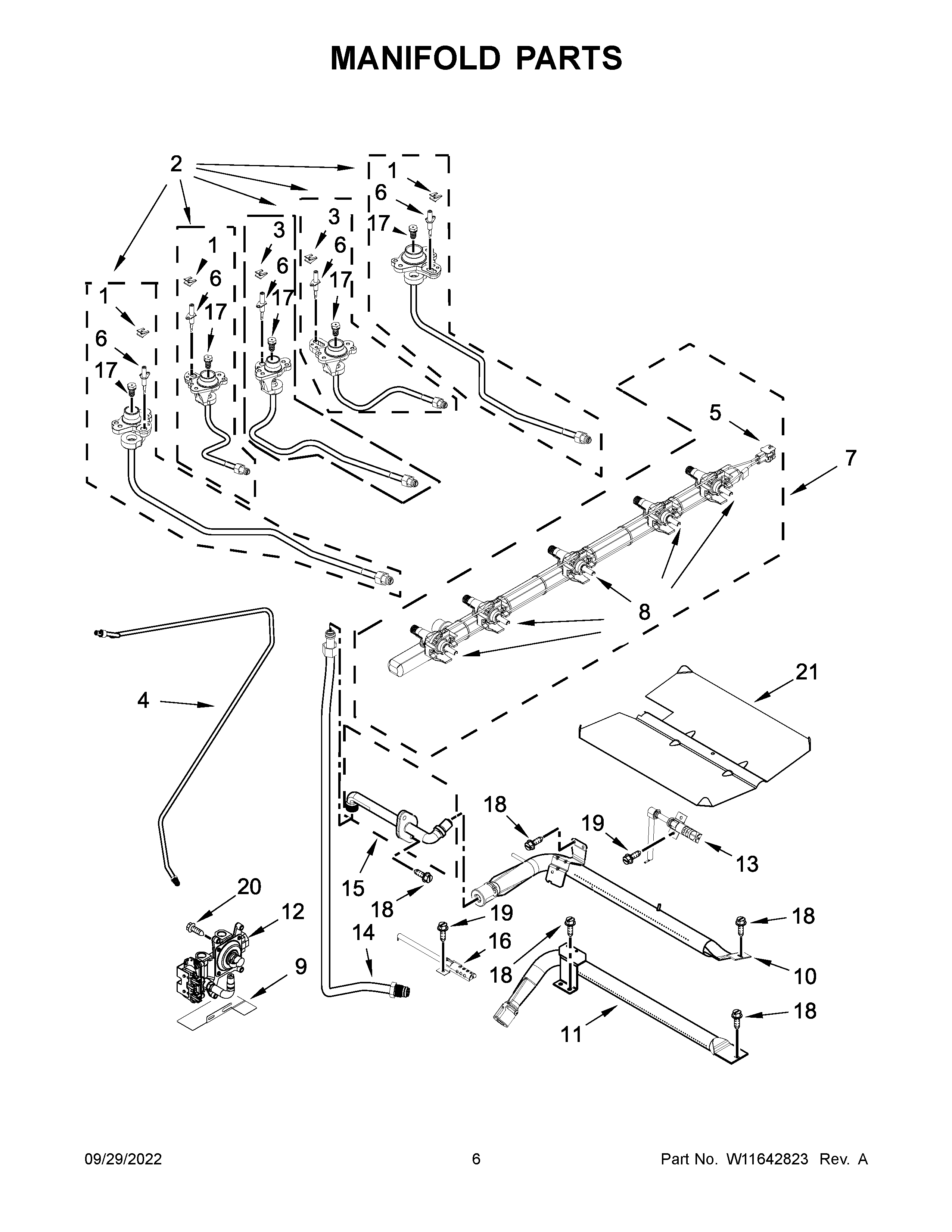 Whirlpool WEG750H0HW5 manifold parts diagram