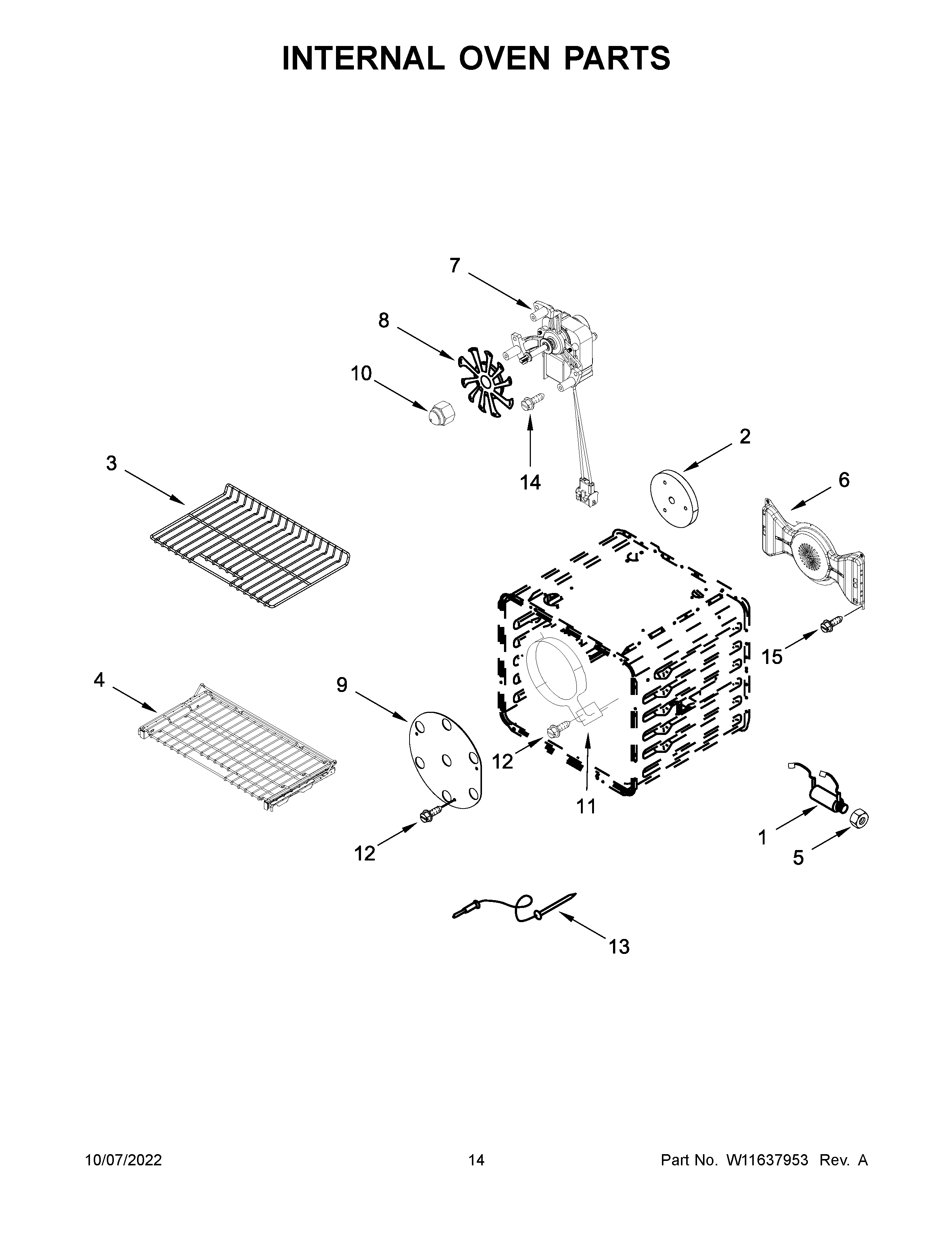 KitchenAid KFGC506JMH05 internal oven parts diagram