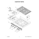 Whirlpool WFG550S0LW4 cooktop parts diagram