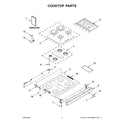 Whirlpool WFG775H0HV5 cooktop parts diagram