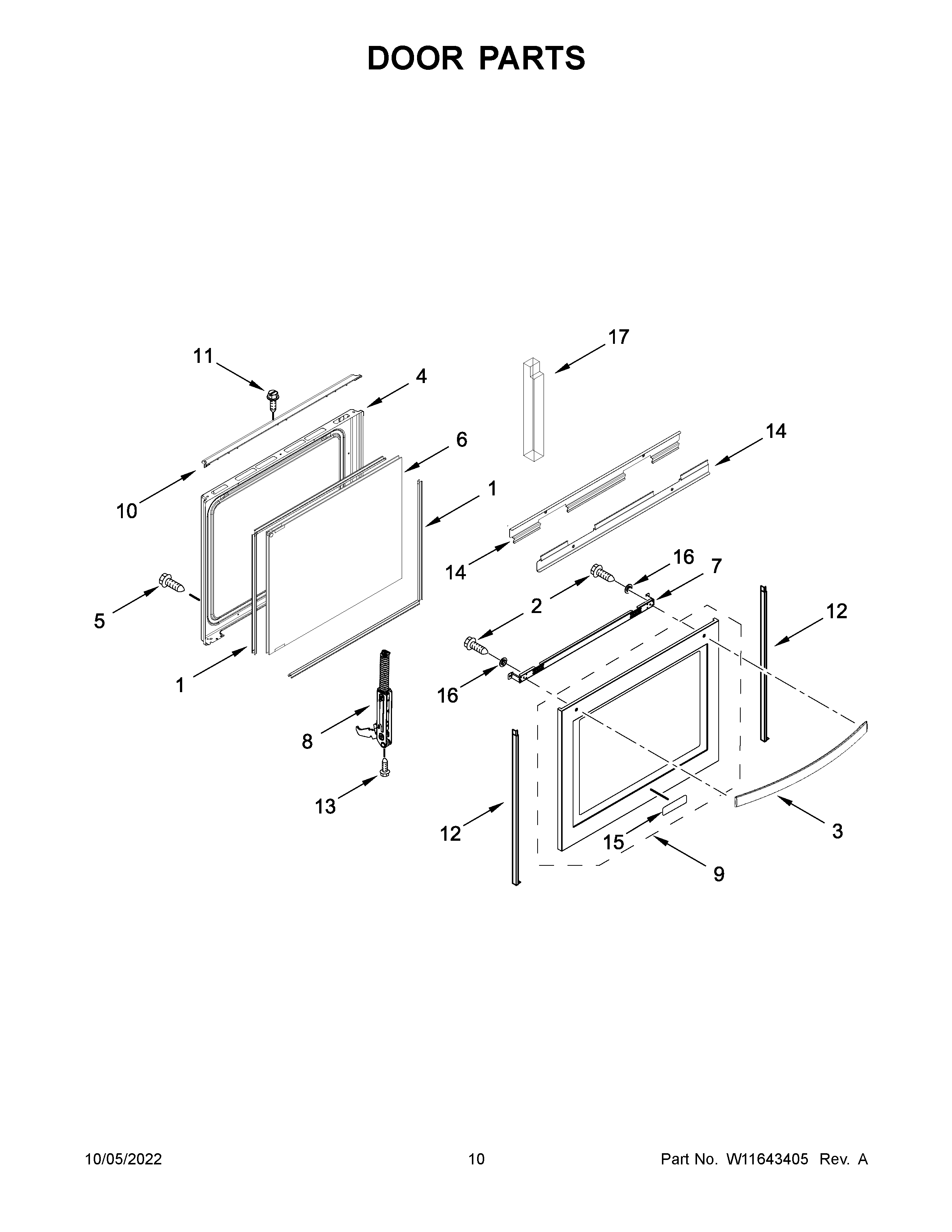 Whirlpool WFG775H0HV5 door parts diagram