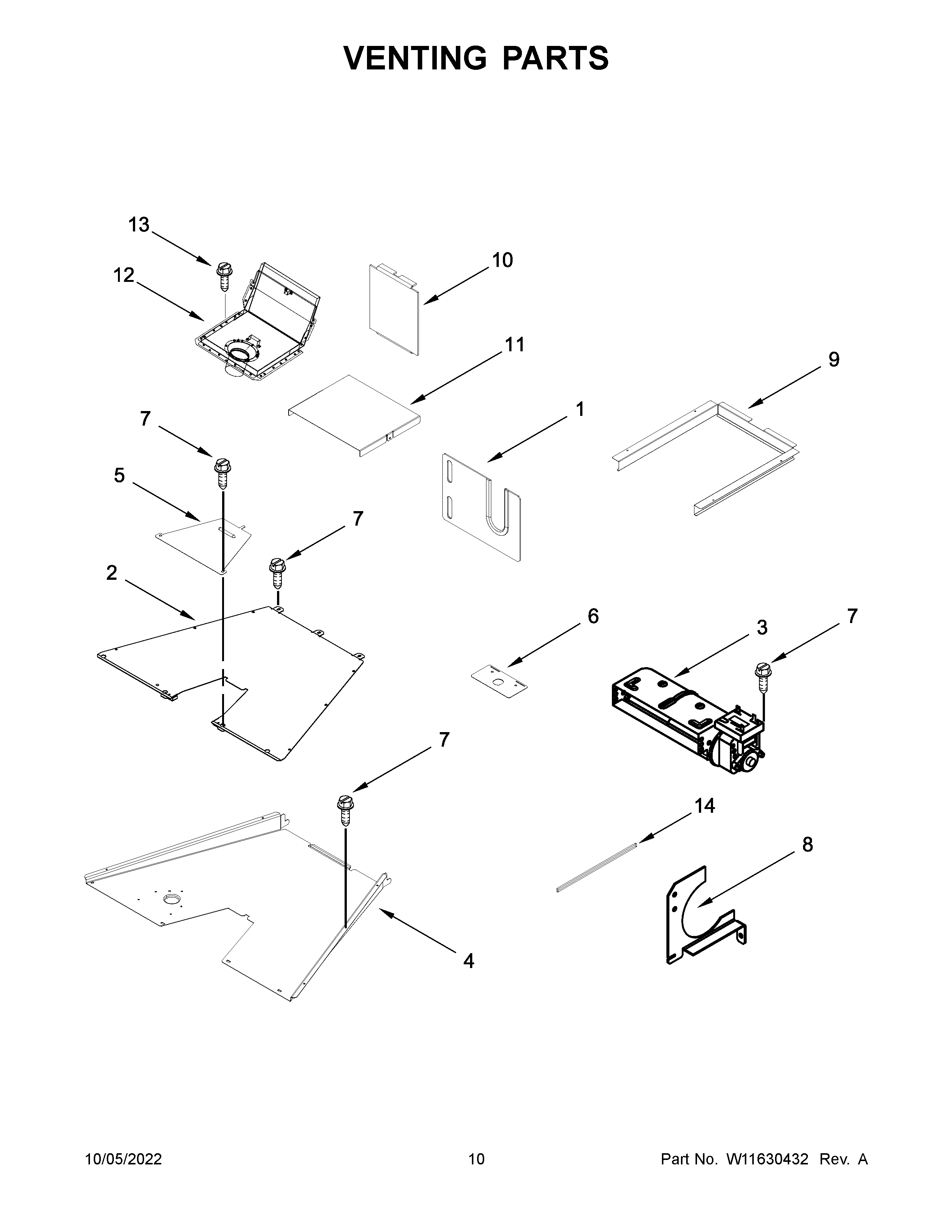 KitchenAid KFGC506JSS05 venting parts diagram